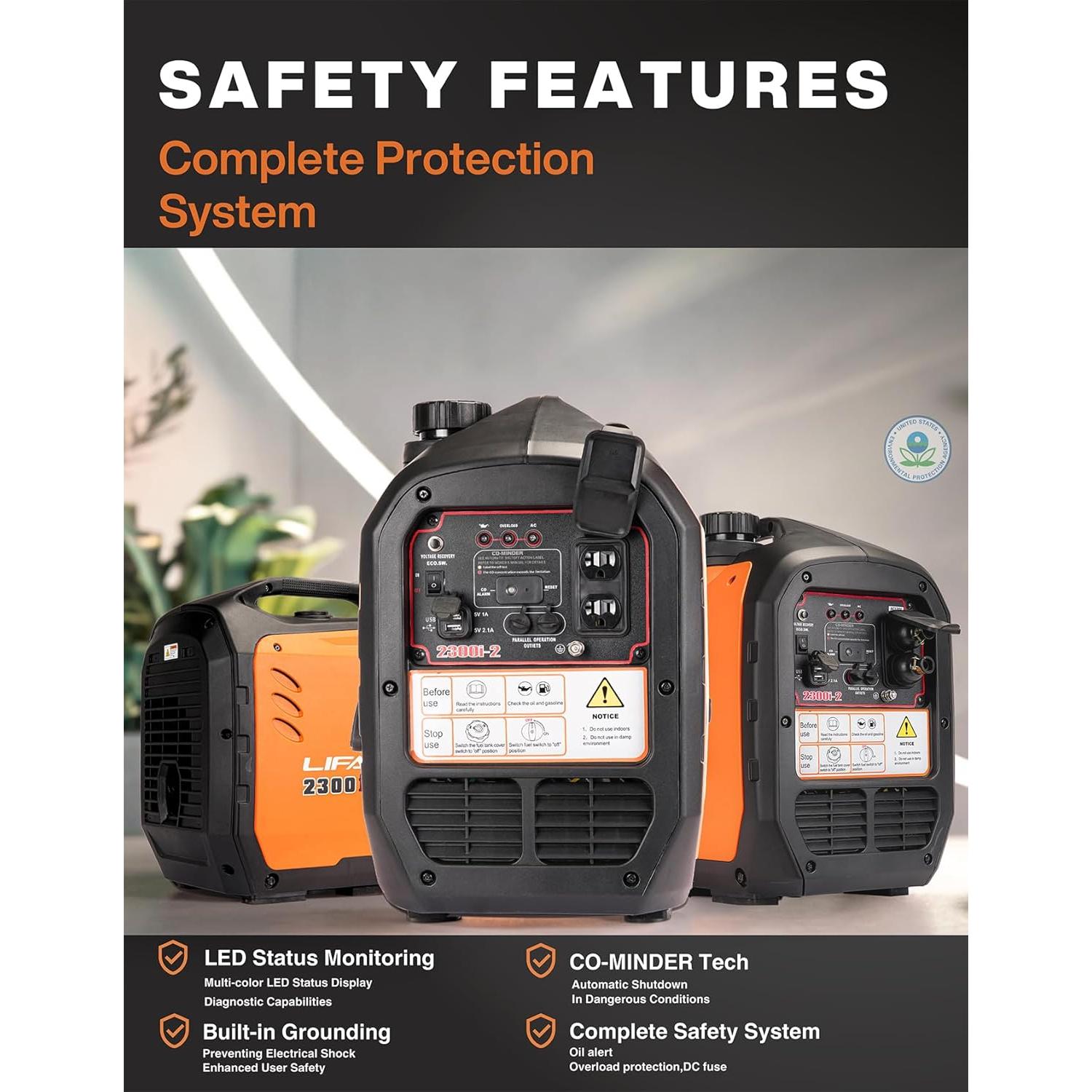 Generador Inversor Lifan 2300W Gasolina Silencioso Portátil