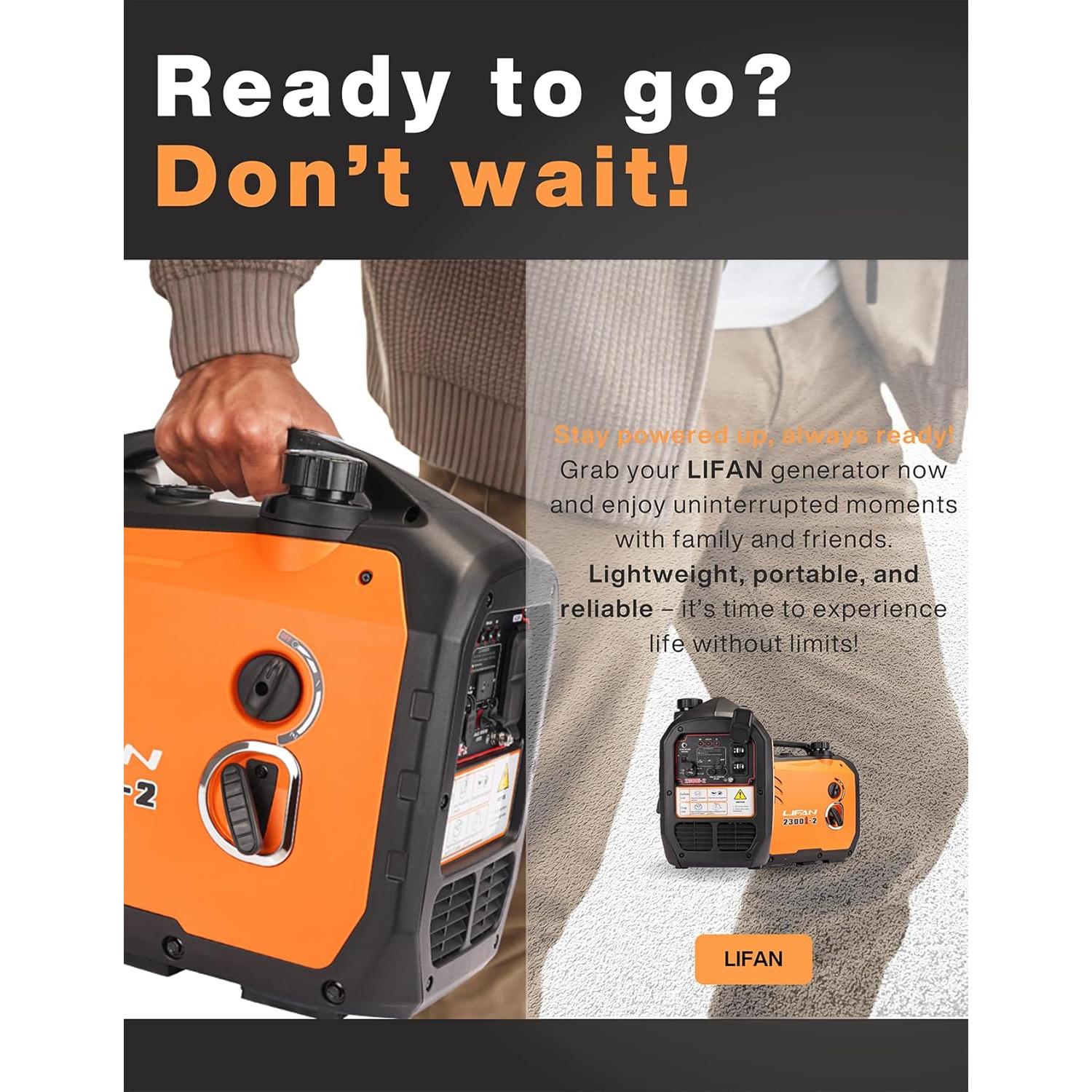 Generador Inversor Lifan 2300W Gasolina Silencioso Portátil