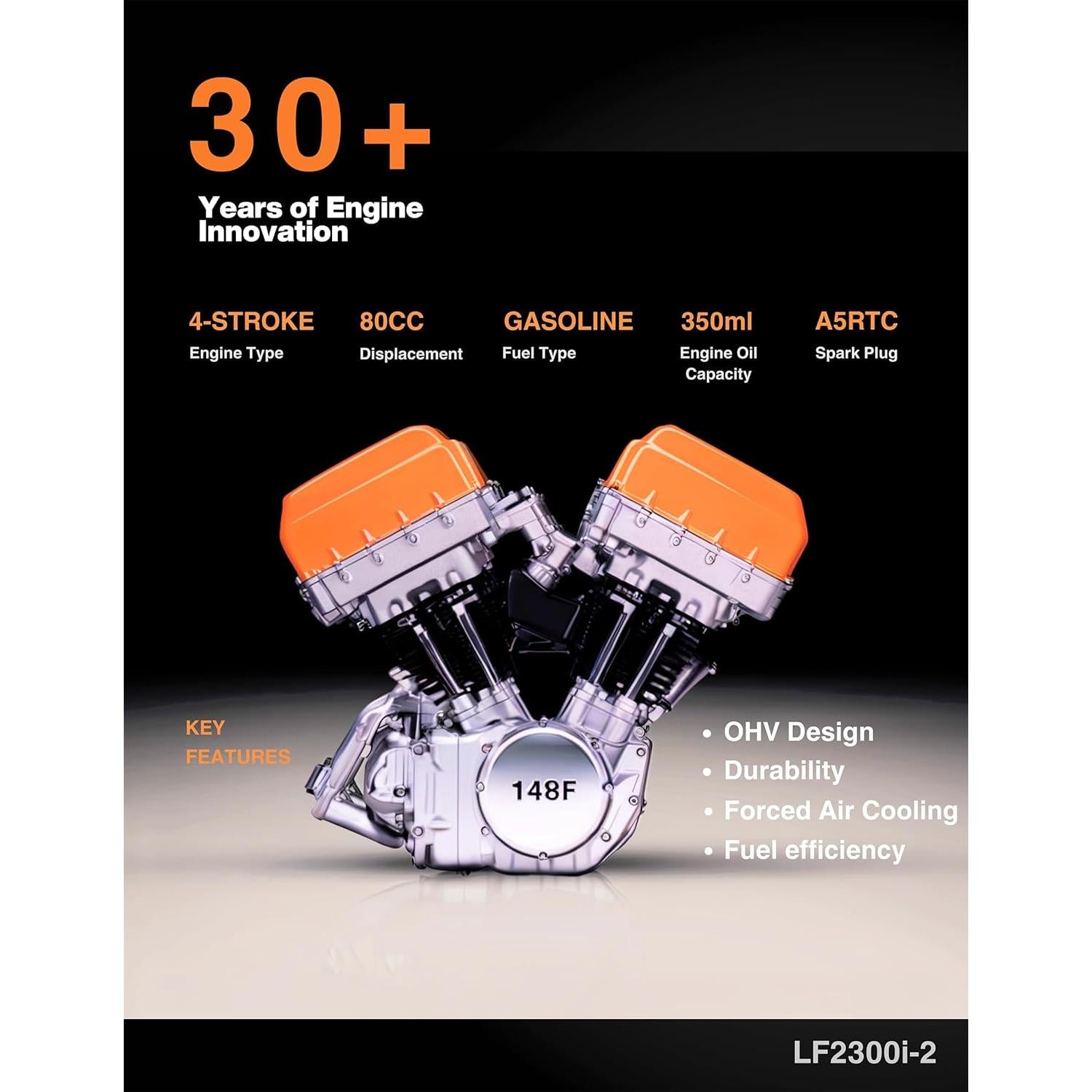 Generador Inversor Lifan 2300W Gasolina Silencioso Portátil