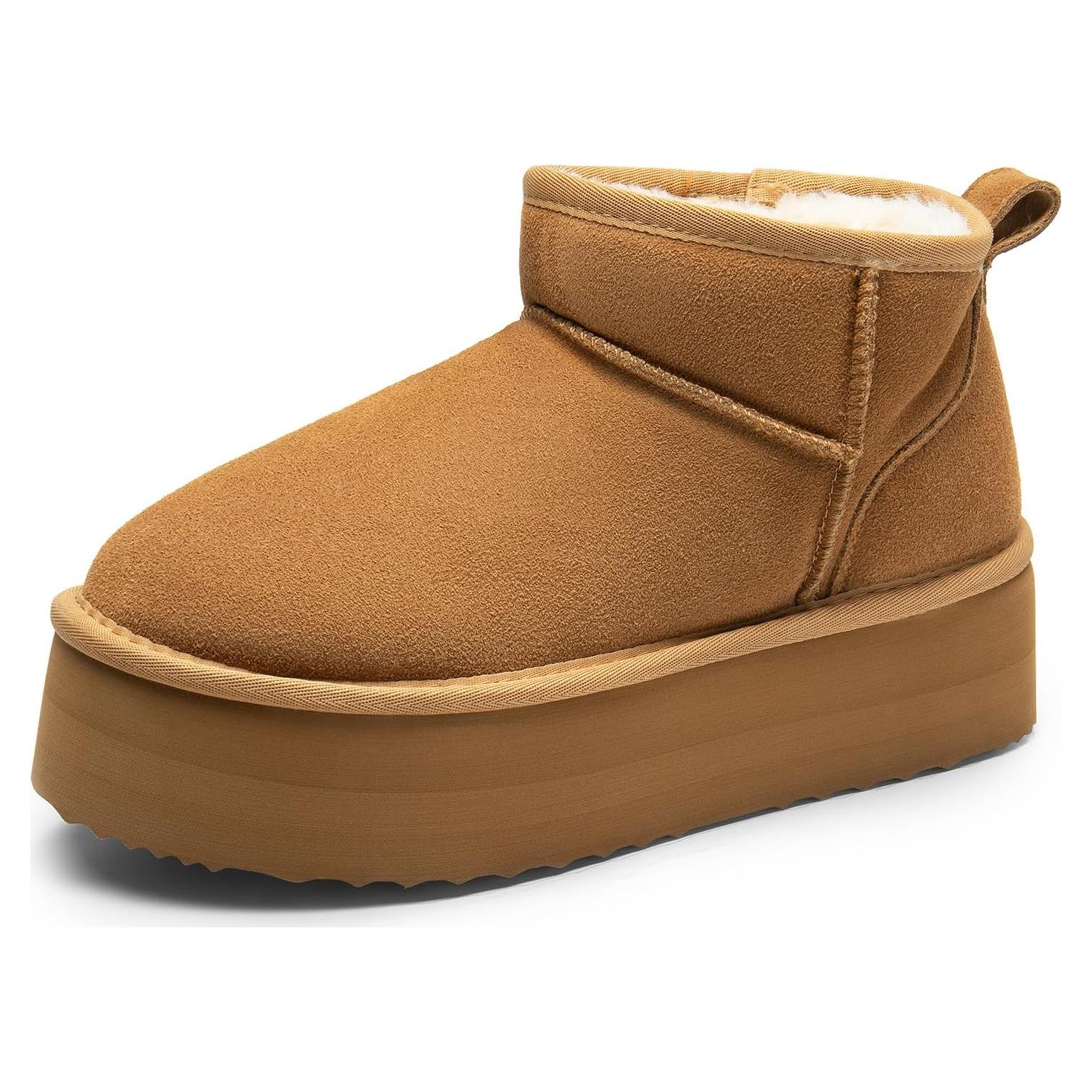 Botas de Nieve DREAM PAIRS Mini Plataforma Castaño 5cm