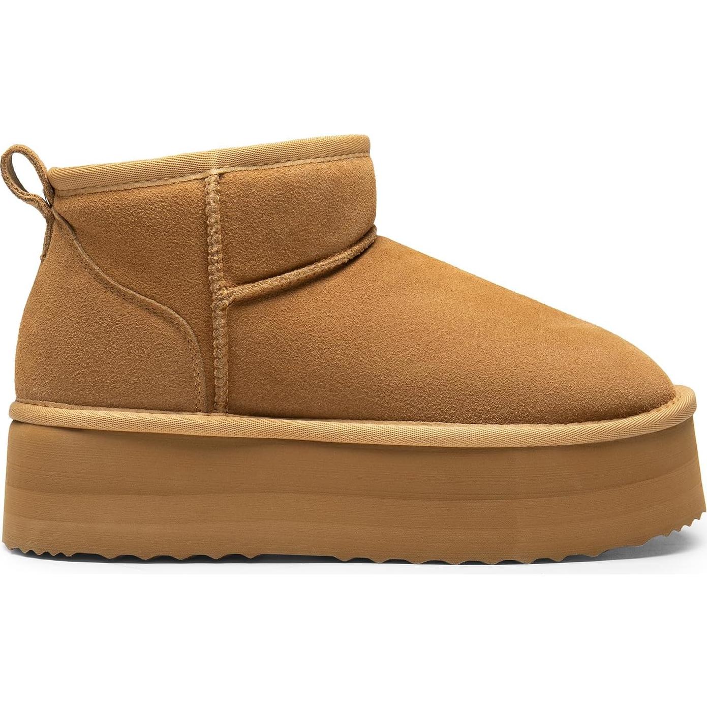 Botas de Nieve DREAM PAIRS Mini Plataforma Castaño 5cm