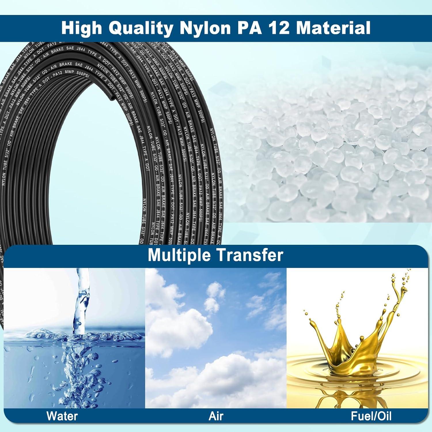 Manguera de Aire Boeray 5/32" OD Nylon 11m Aprobada DOT