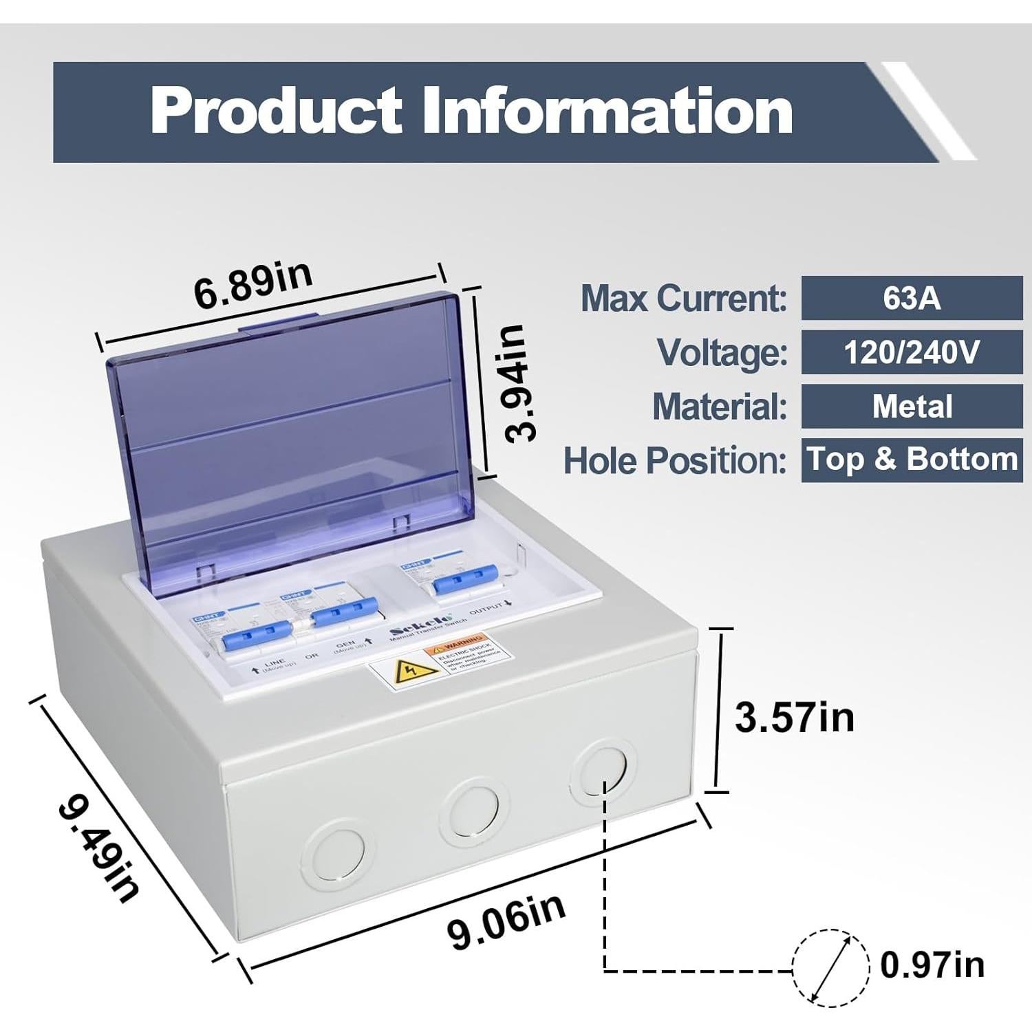 Interruptor de Transferencia Manual Sekelo 63A 120/240V