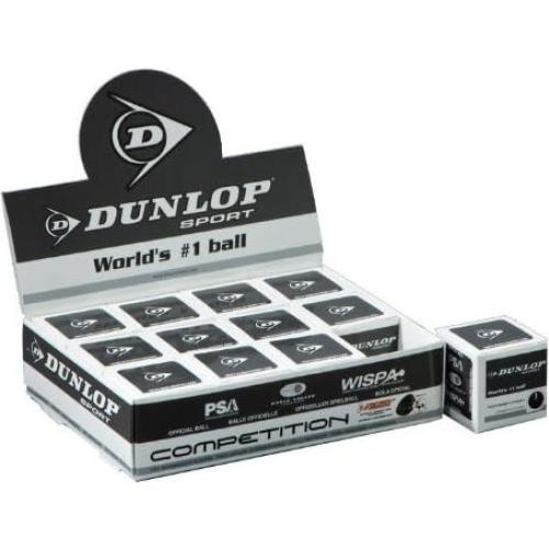 Pelotas de Squash Competición Dunlop - Docena 12 Unidades