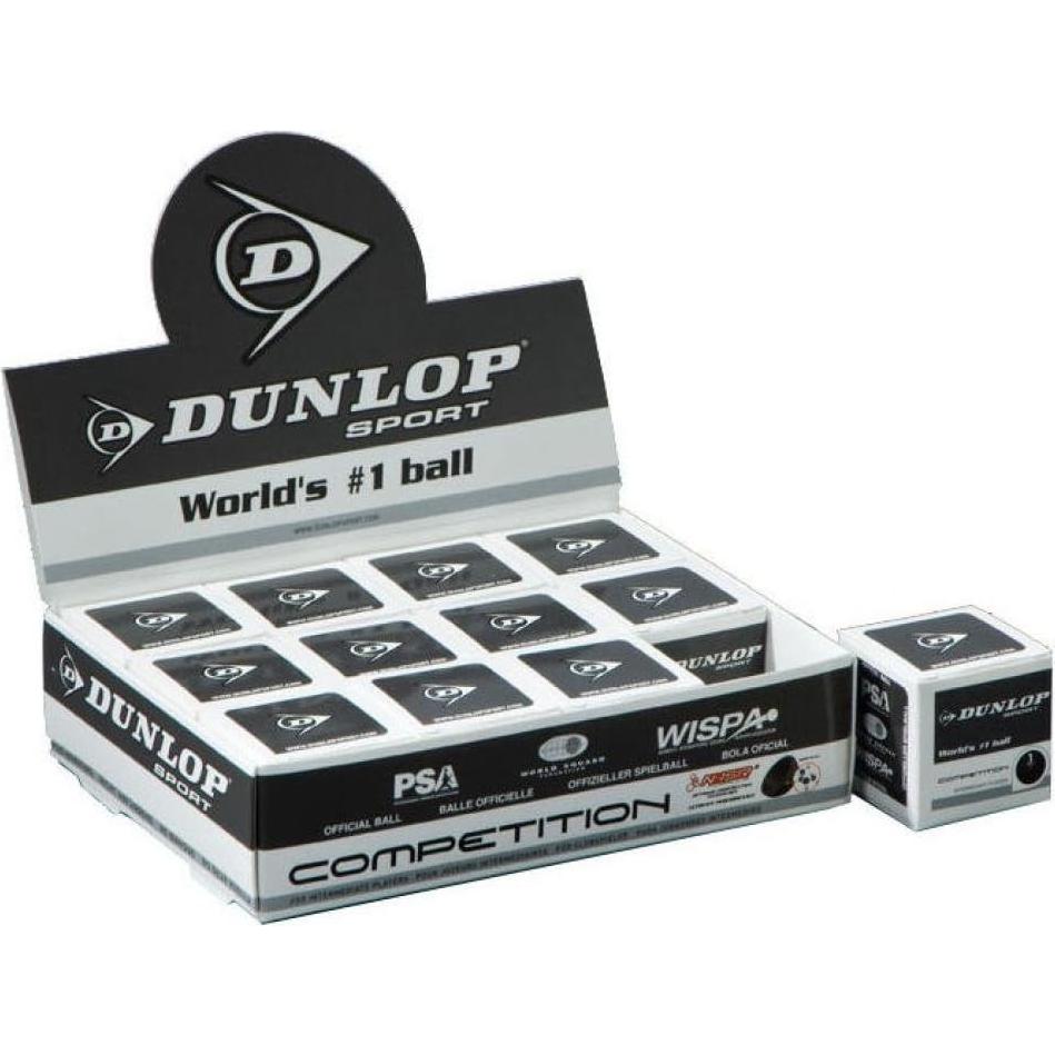 Pelotas de Squash Competición Dunlop - Docena 12 Unidades