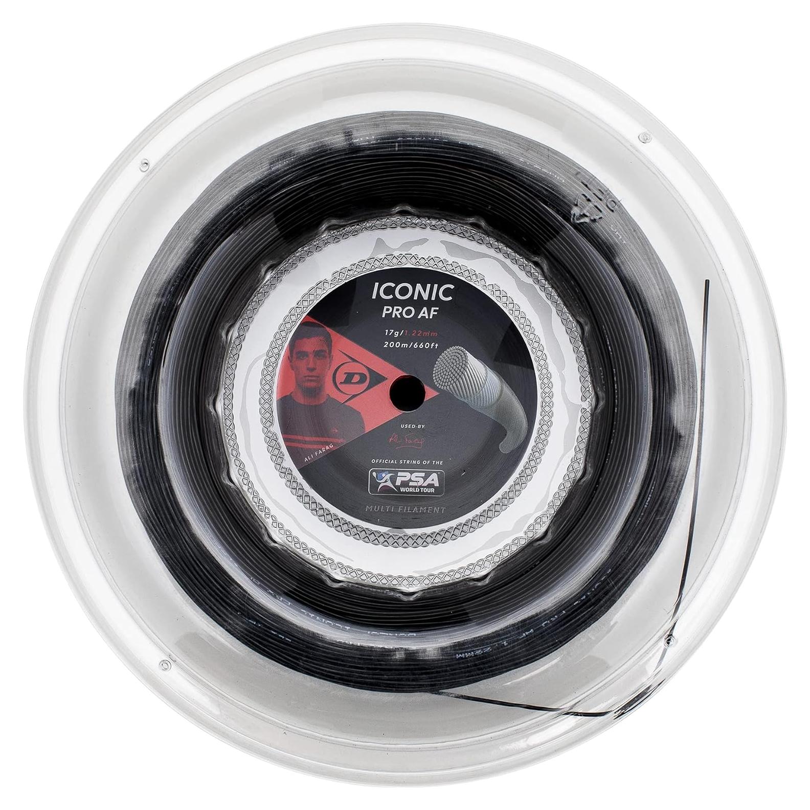 Cuerda de Squash Dunlop Iconic Pro AF 17G Negra 200m