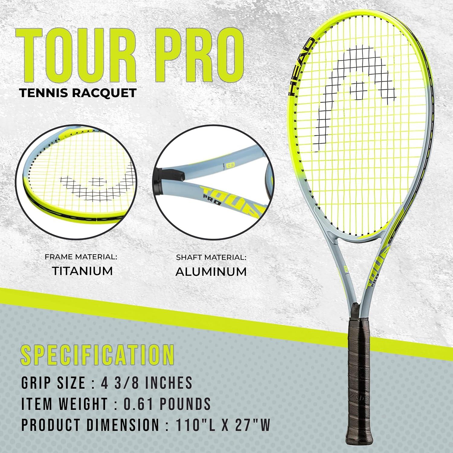 Raqueta de Tenis HEAD Tour Pro 4 3/8 Amarillo 27"