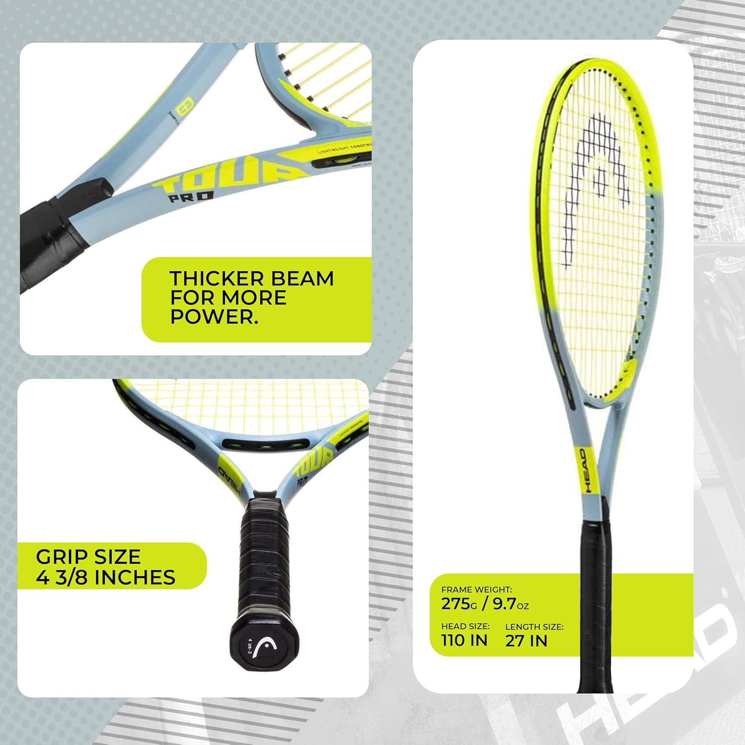 Raqueta de Tenis HEAD Tour Pro 4 3/8 Amarillo 27"
