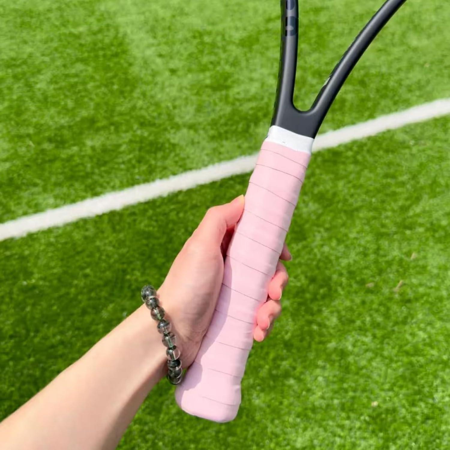 Empuñaduras de Tenis y Bádminton QF ENTHUSY - Paquete de 3 Rosa