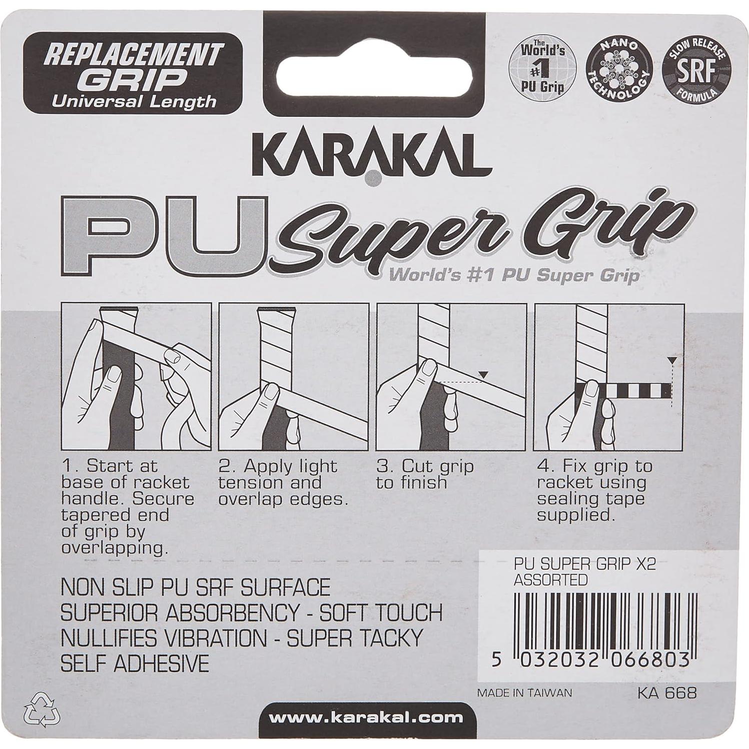 Empuñaduras Karakal PU Super Grip - 24 unidades - Blanco