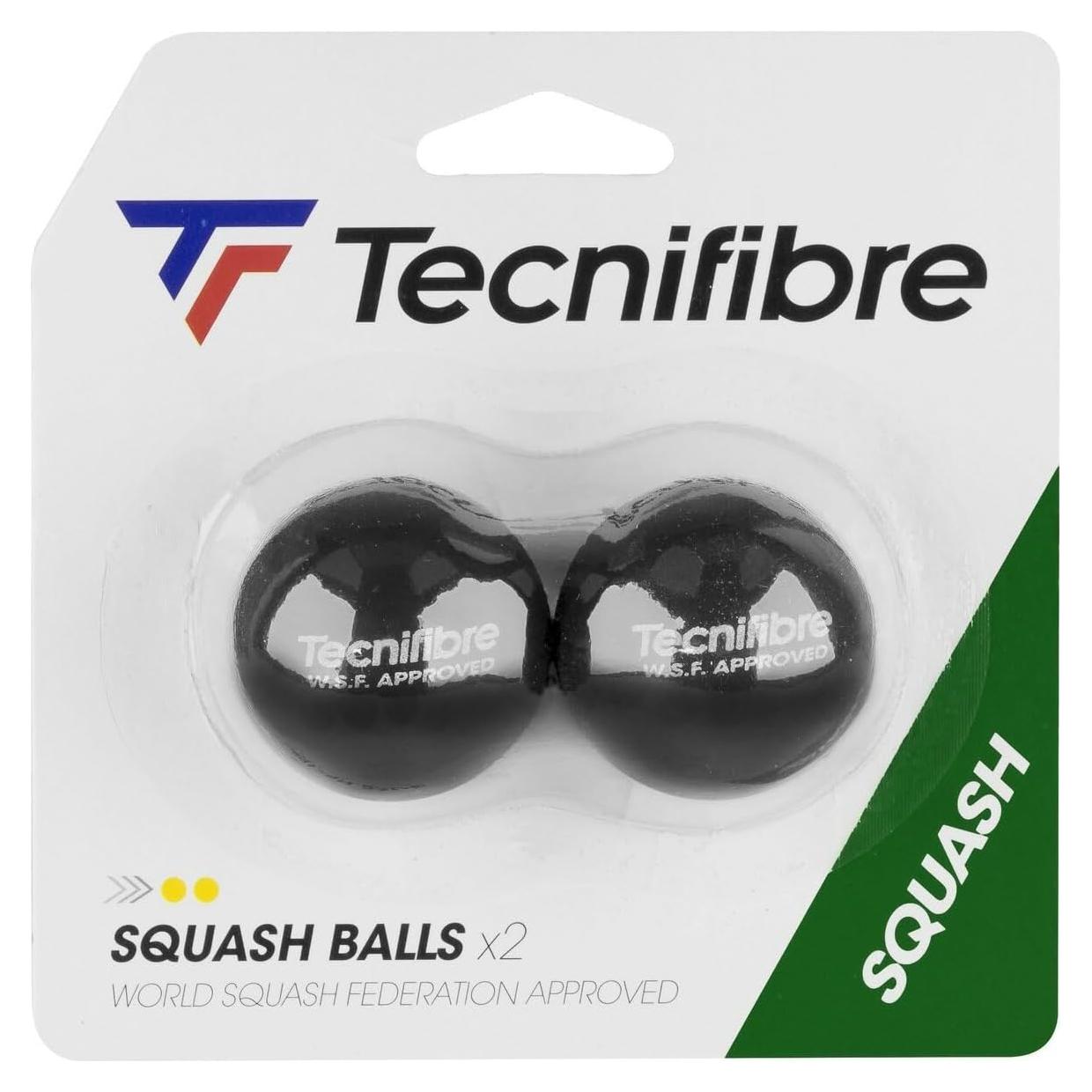 Pelotas de Squash Tecnifibre Doble Punto Amarillo - Paquete de 2