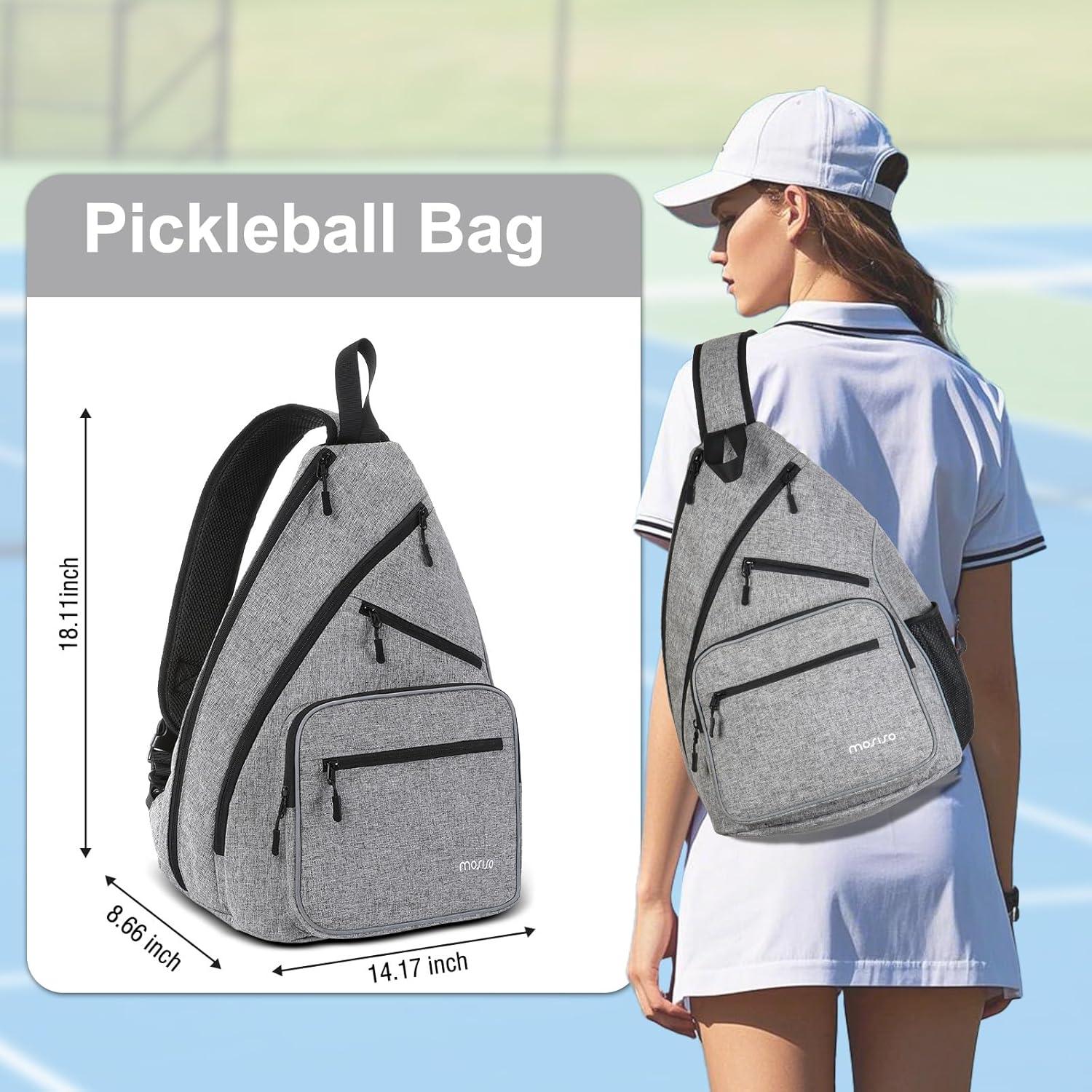 Bolsa de Pickleball MOSISO Unisex 46x36x22cm con 5 Bolsillos
