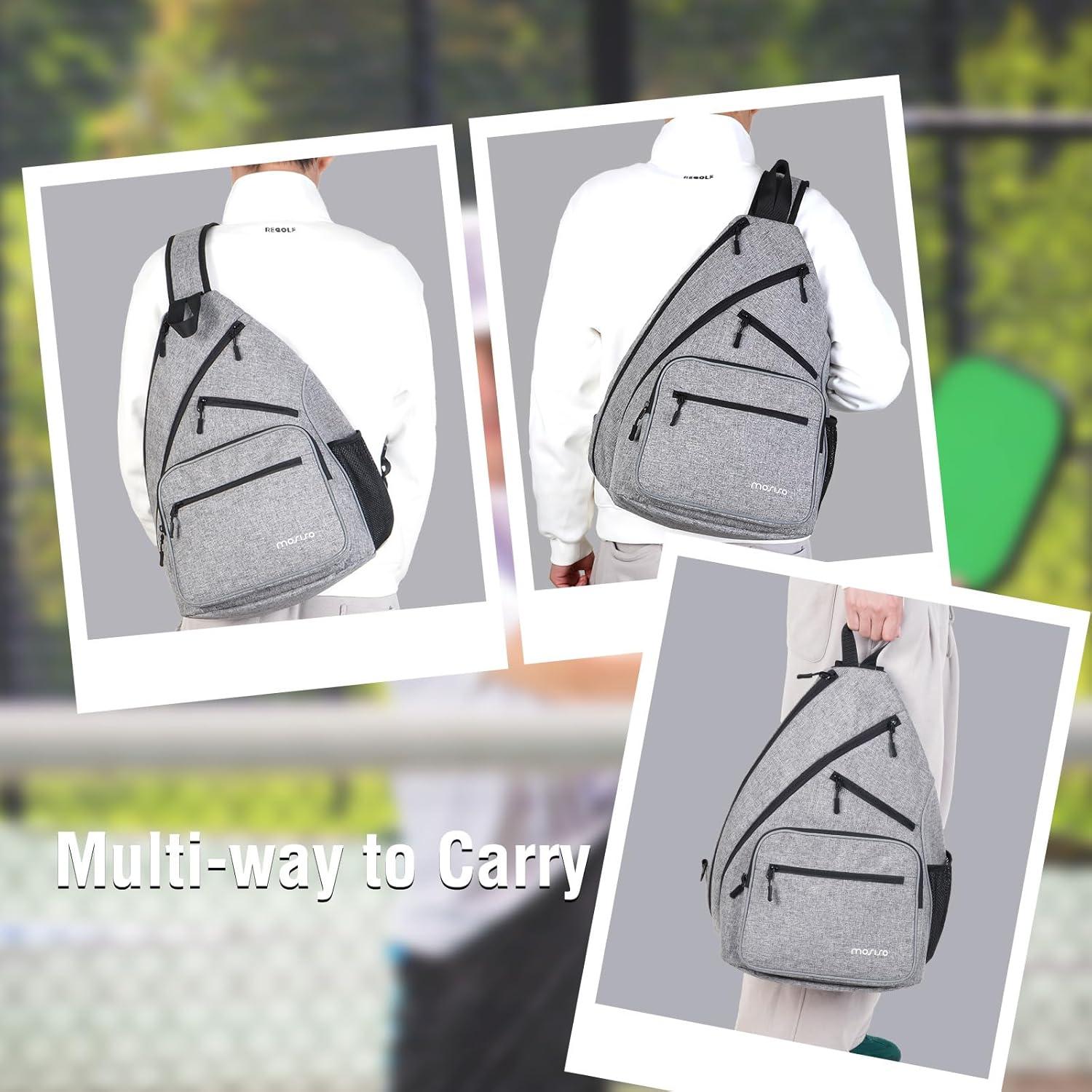 Bolsa de Pickleball MOSISO Unisex 46x36x22cm con 5 Bolsillos