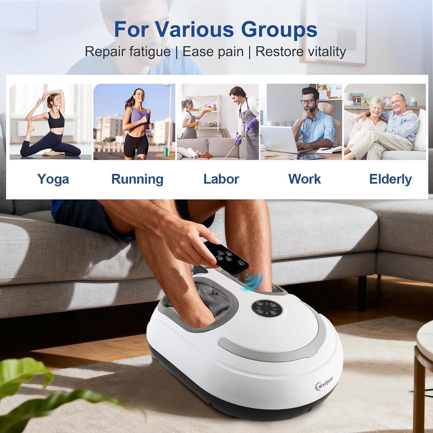 Masajeador de pies Shiatsu Wedpun con calor y compresión 3 niveles