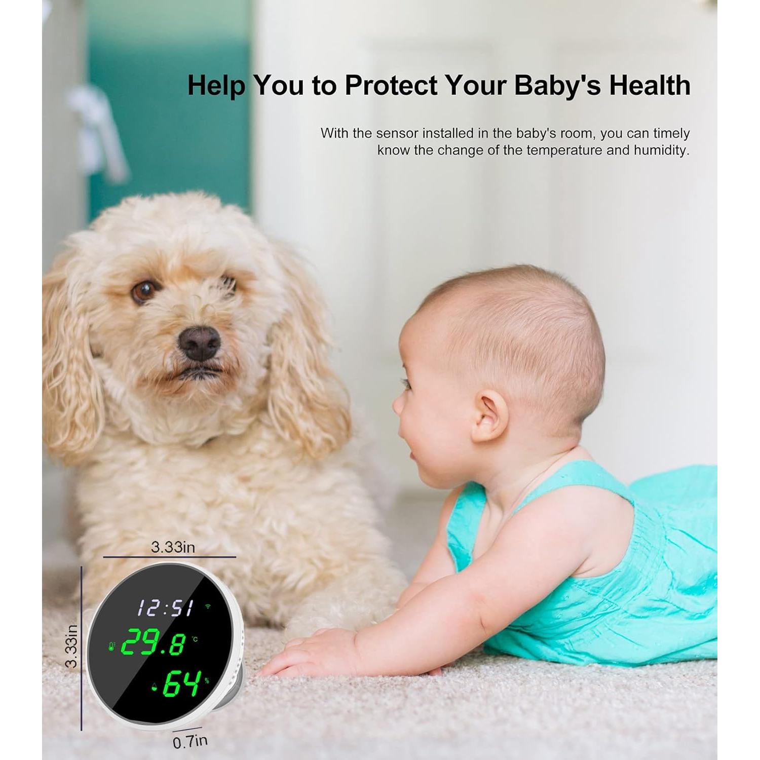 Termómetro Higrómetro WiFi Gaoducash con Pantalla LED 3.2"