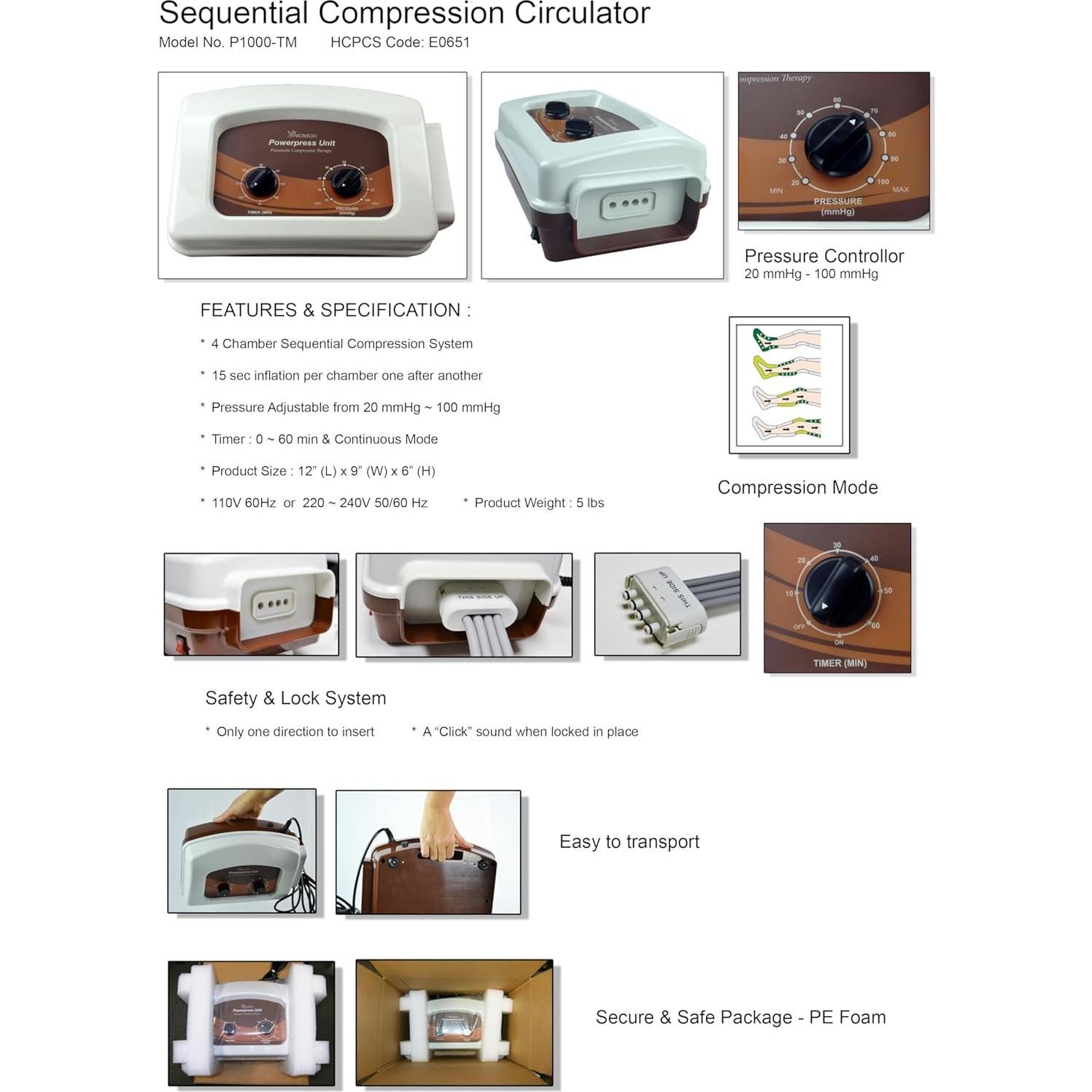 Sistema de Masaje de Piernas por Compresión Secuencial POWERPRESS