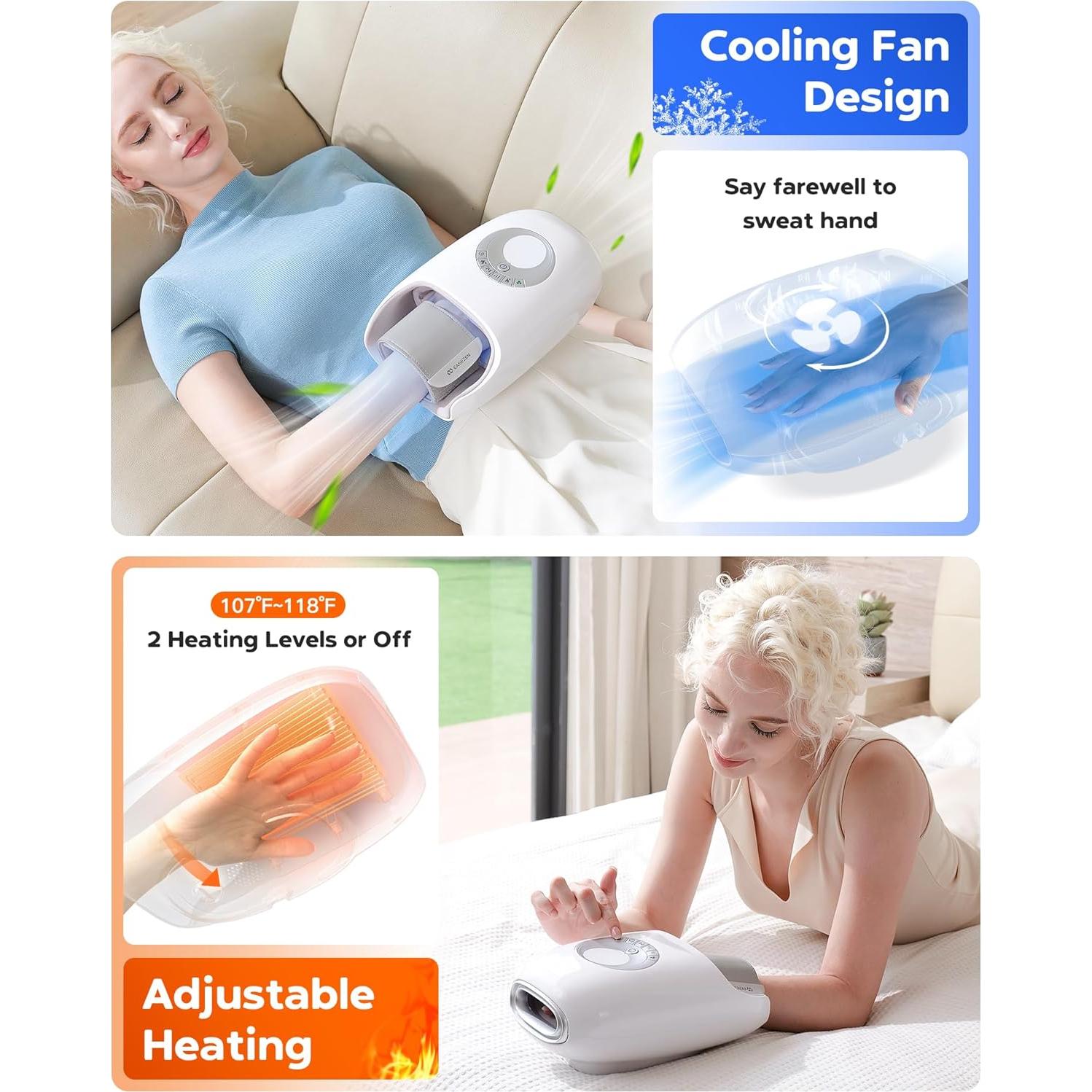 Masajeador de Manos EaseZen H7 con Calor y Compresión