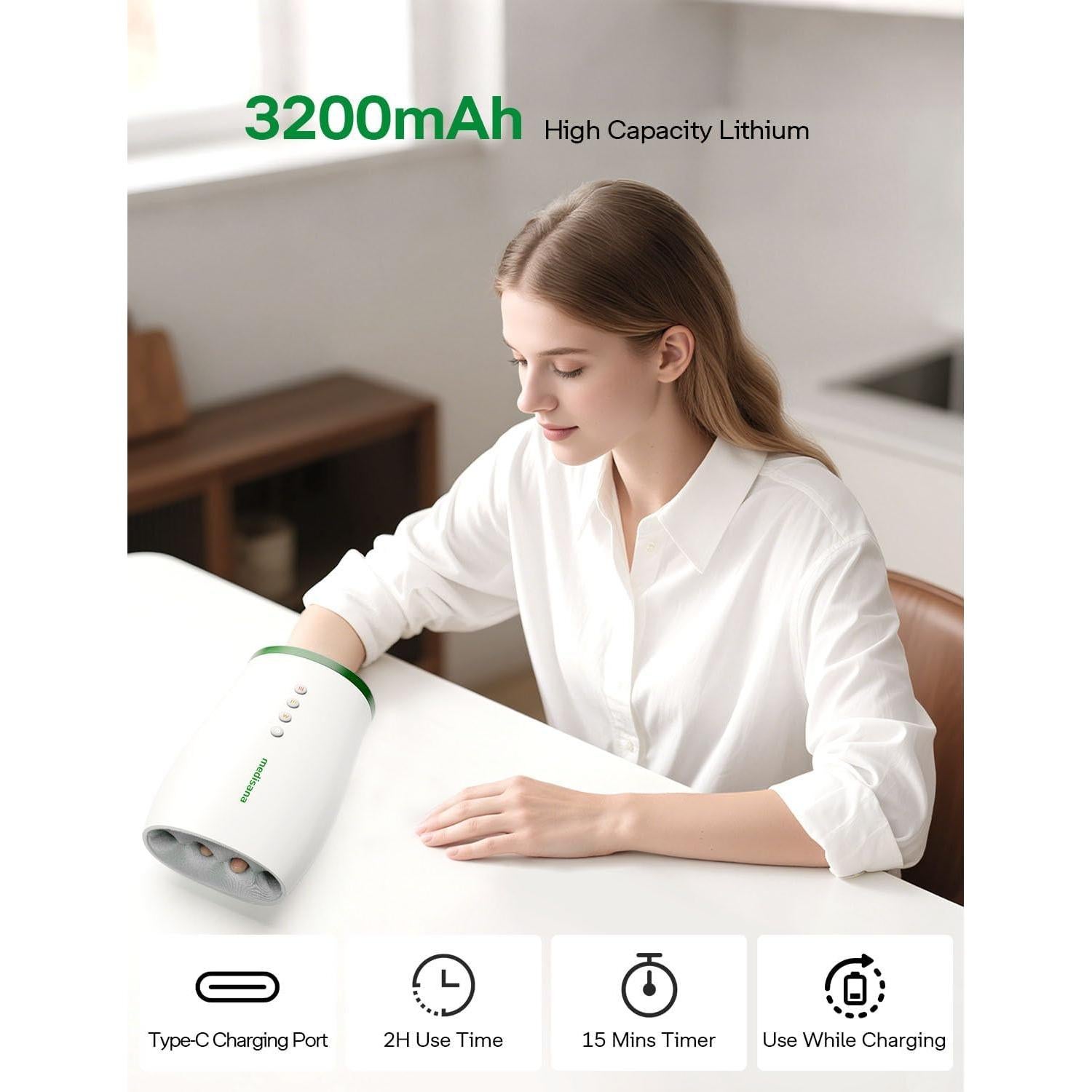 Masajeador de Manos Eléctrico Medisana HM 103 con Calor y Compresión