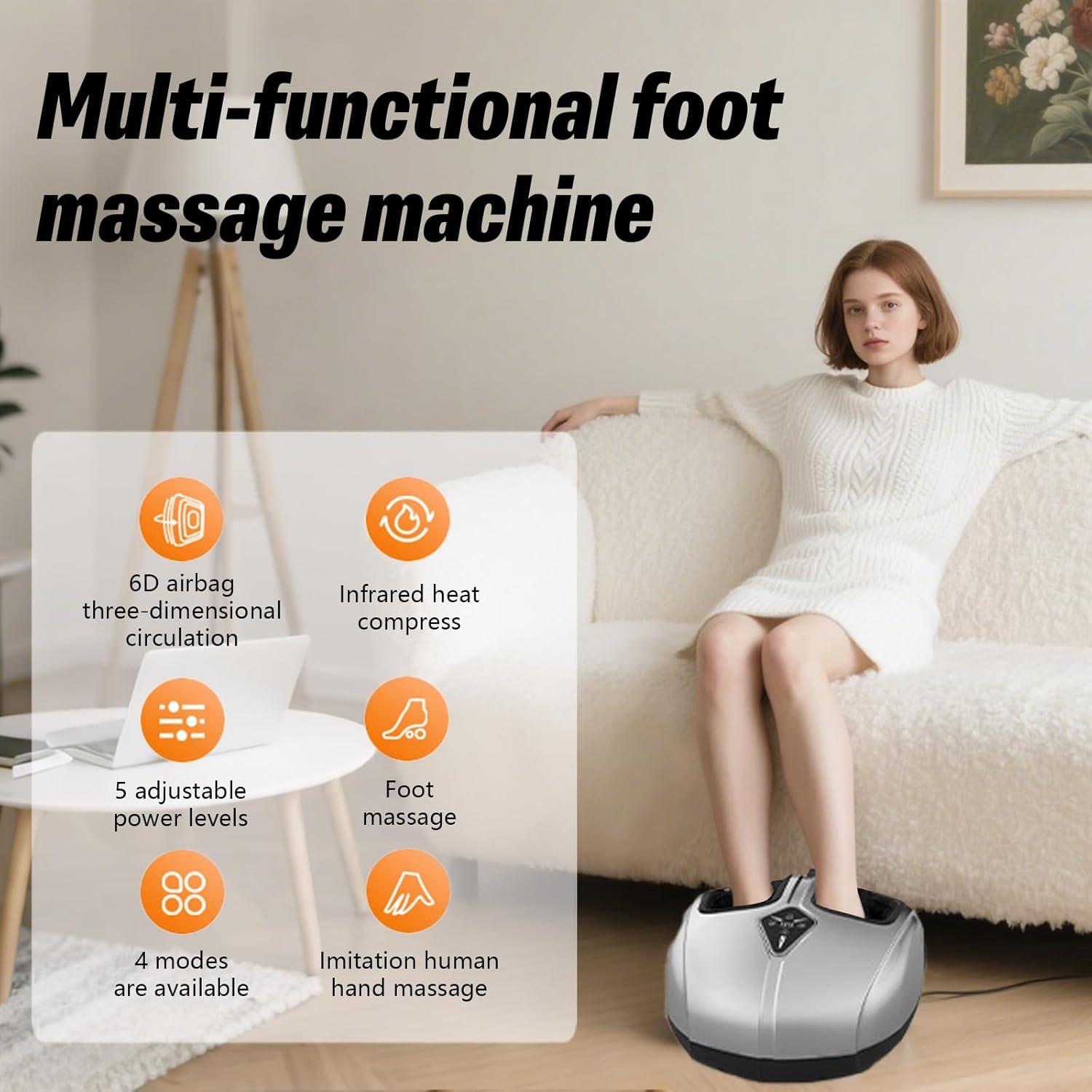 Masajeador de pies Shiatsu Wtruoy con calor y vibración, 5 intensidades