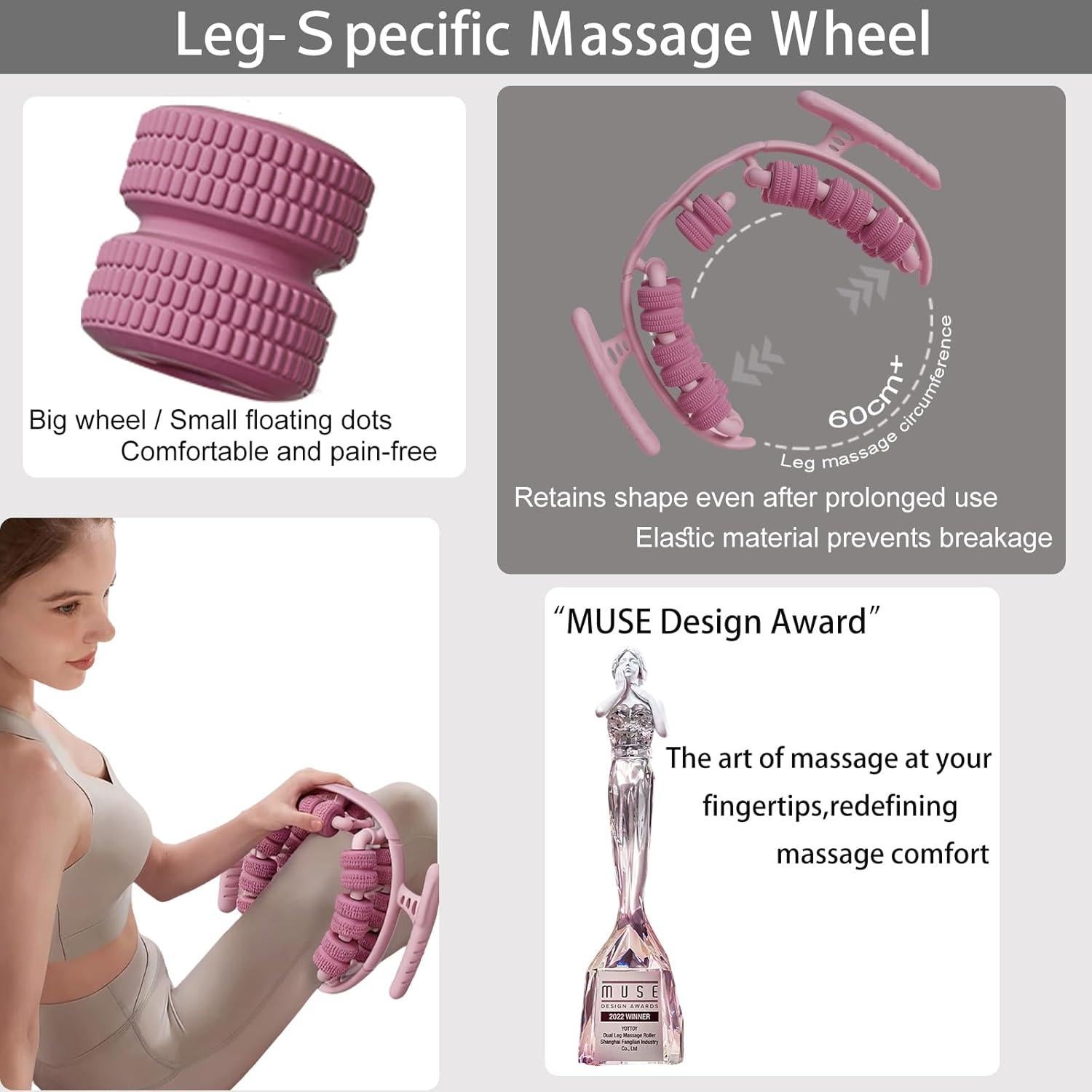 Masajeador de Piernas Triforde Rosa, Portátil y Compacto