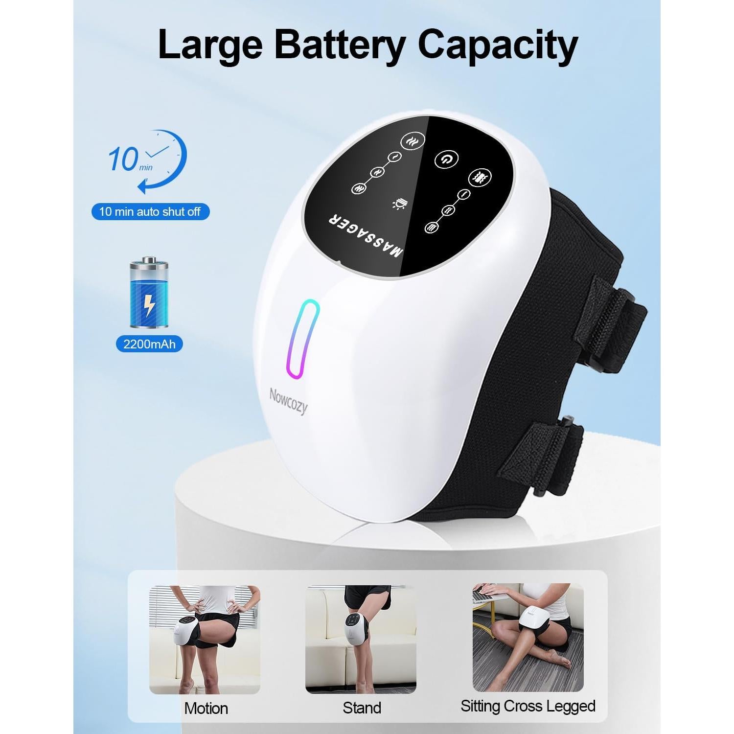 Masajeador de Rodilla Inalámbrico Nowcozy KM-711 con Calor y Hielo