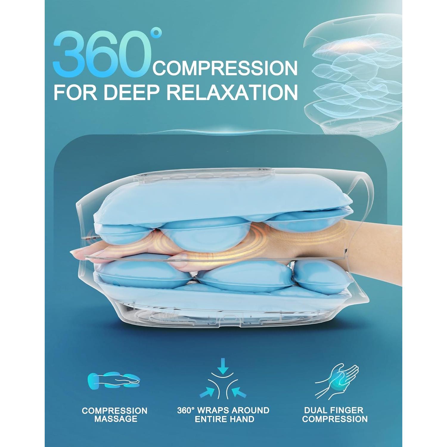 Masajeador de Mano HANMAX con Calor y Compresión - Portátil