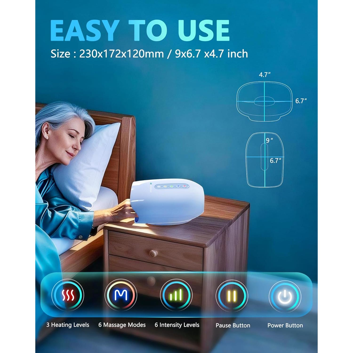 Masajeador de Mano HANMAX con Calor y Compresión - Portátil