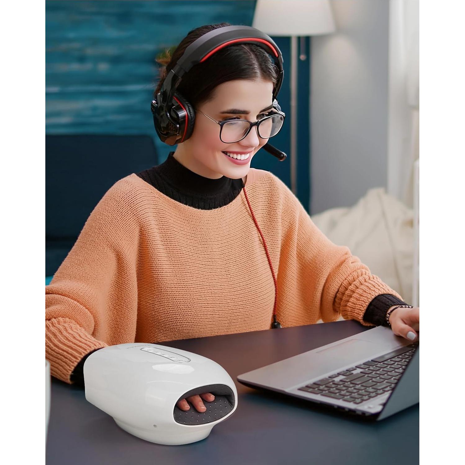 Masajeador de Mano HANMAX con Calor y Compresión - Portátil