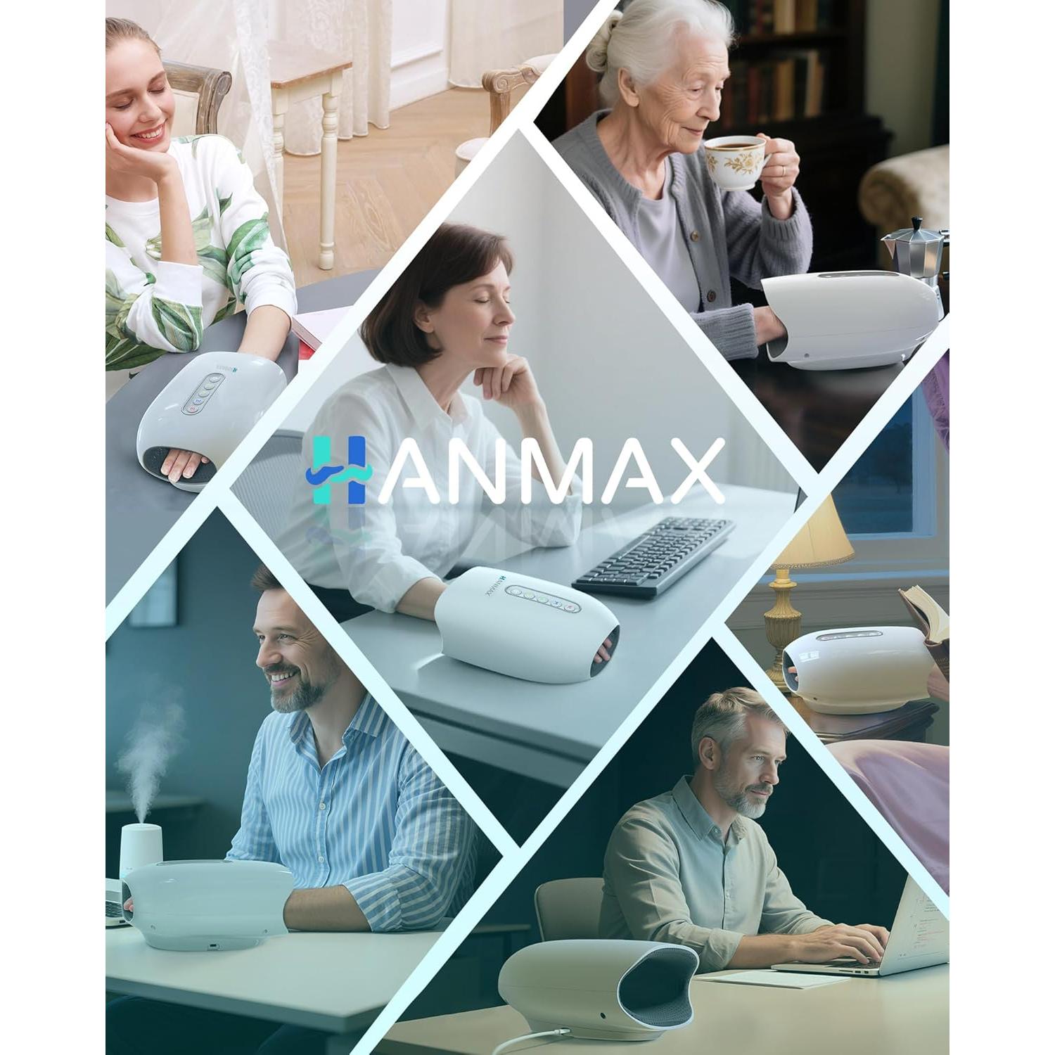 Masajeador de Mano HANMAX con Calor y Compresión - Portátil