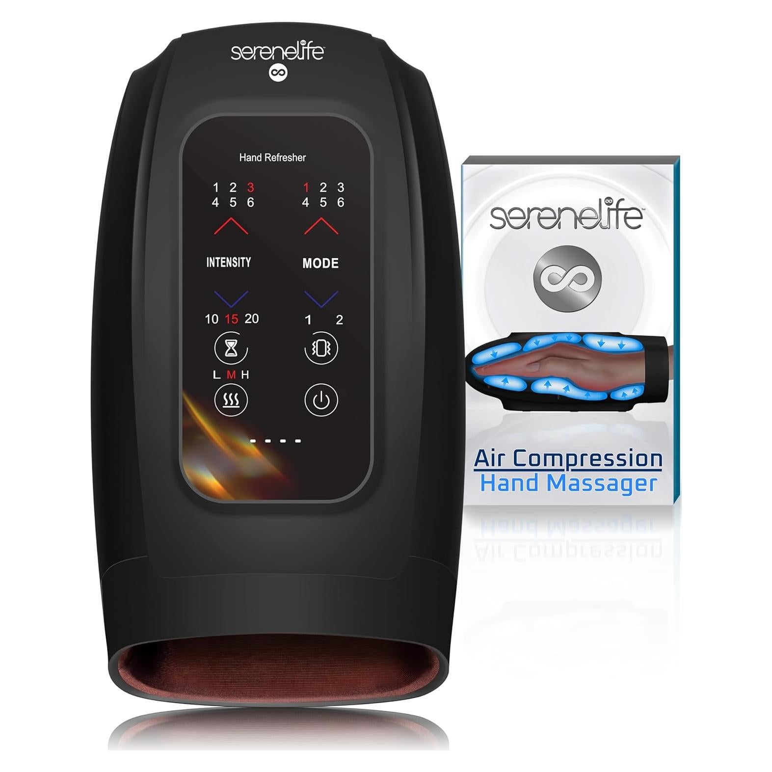 Masajeador de Mano SereneLife Inalámbrico con Calor y Compresión