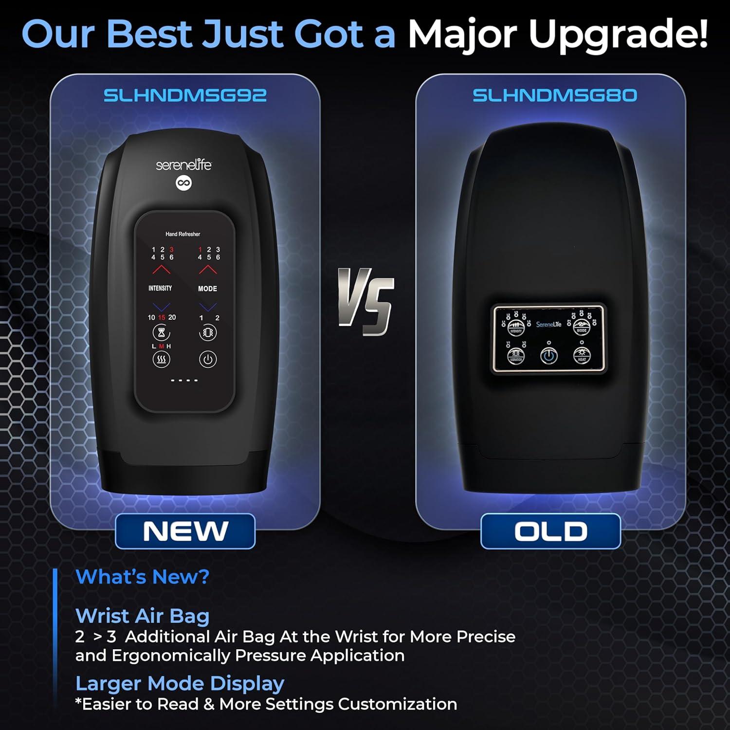 Masajeador de Mano SereneLife Inalámbrico con Calor y Compresión