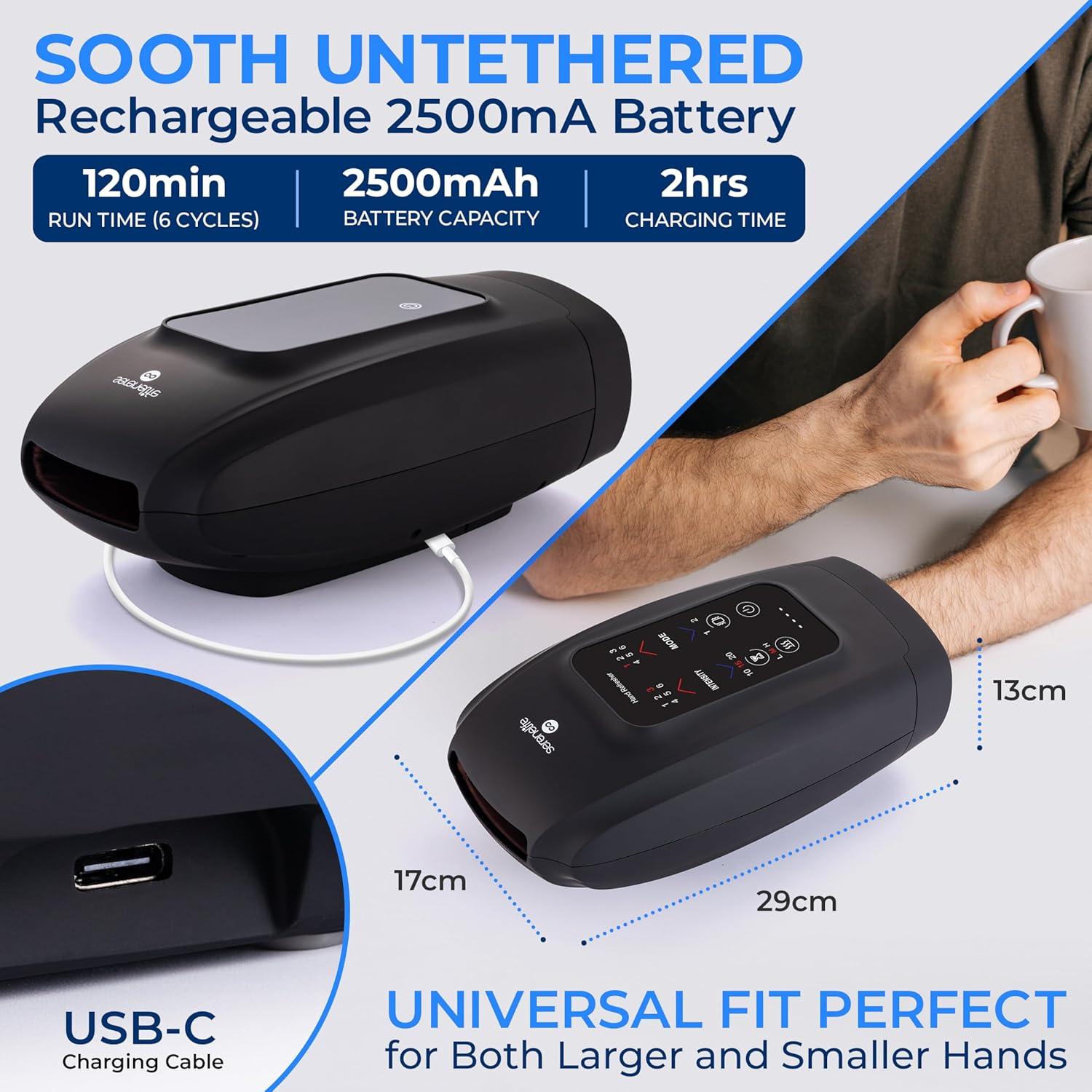 Masajeador de Mano SereneLife Inalámbrico con Calor y Compresión