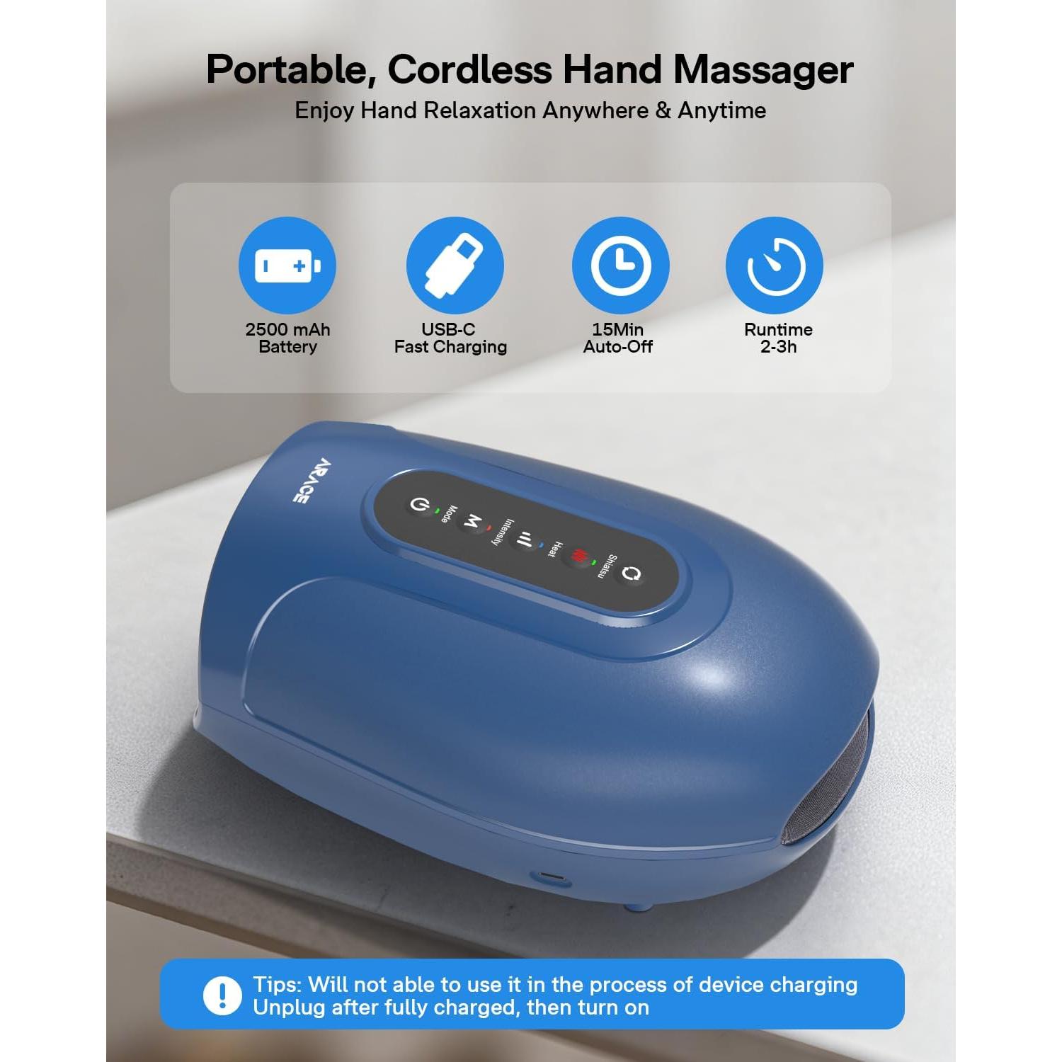 Masajeador de Manos Arace con Calor y Compresión 2500mAh