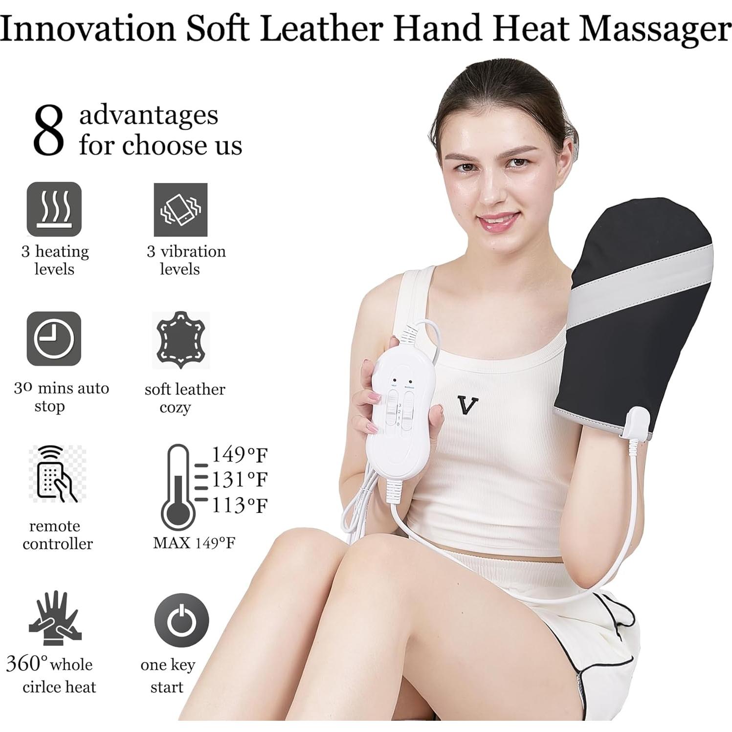 Masajeador de Mano Eléctrico V DDHOGER con Calor y 3 Modos