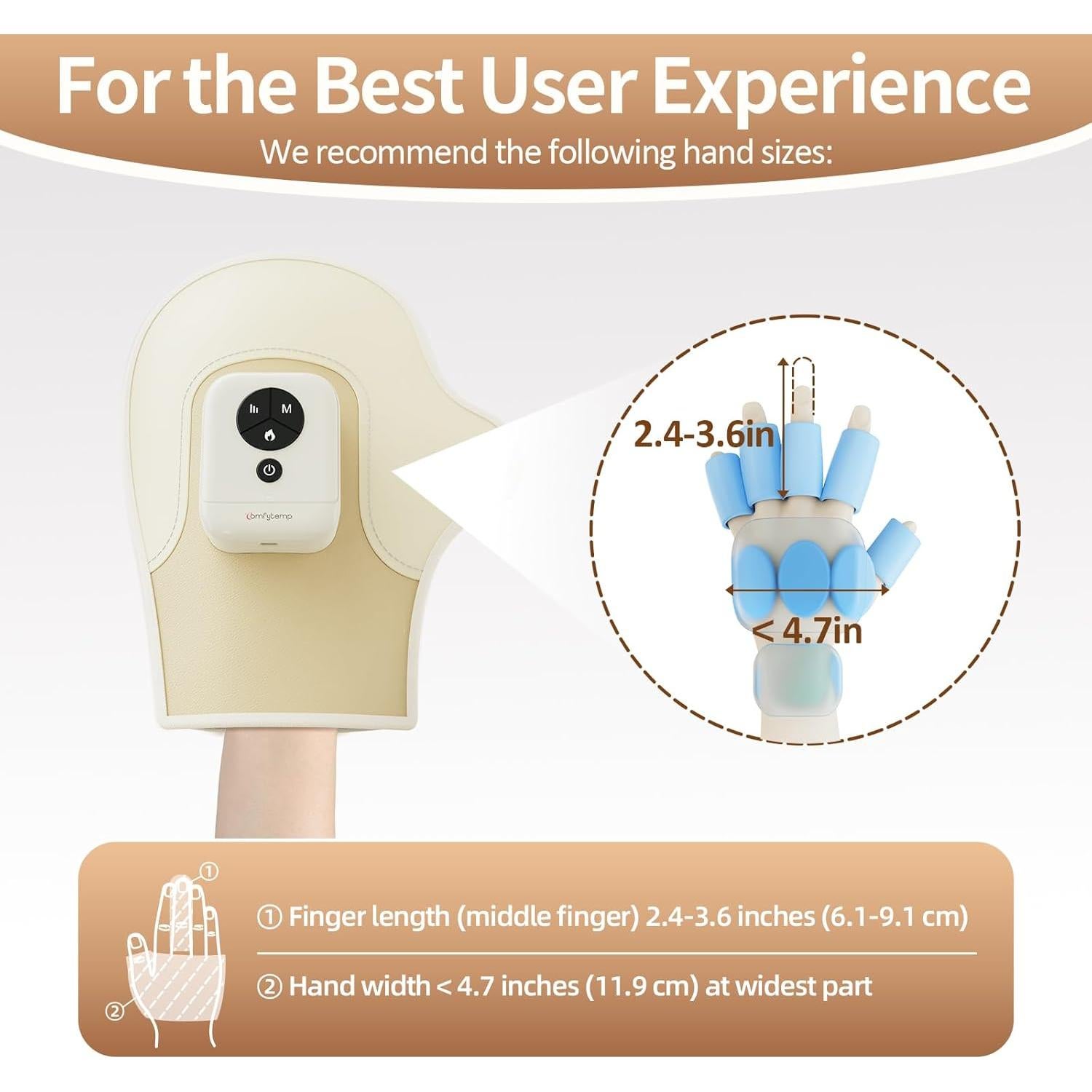 Masajeador de Mano Comfytemp Inalámbrico con Calor y Compresión