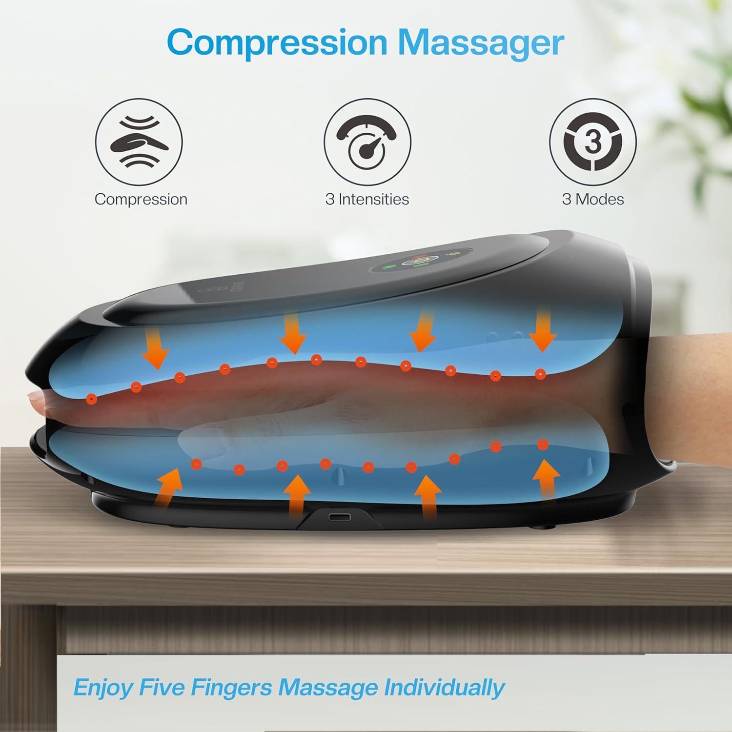 Masajeador de Manos COMFIER con Calor y Compresión