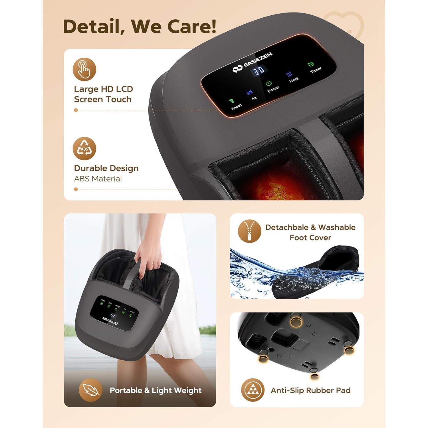 Masajeador de Pies Shiatsu EaseZen 2025 con Calor y Amasado