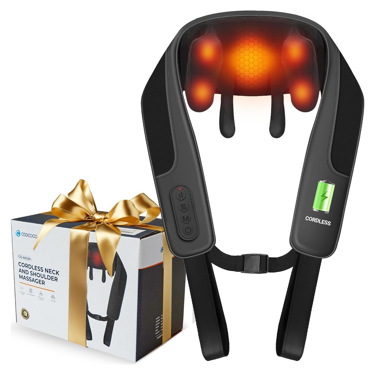 Masajeador de Cuello Inalámbrico CooCoCo CO-6812-GRY con Calor