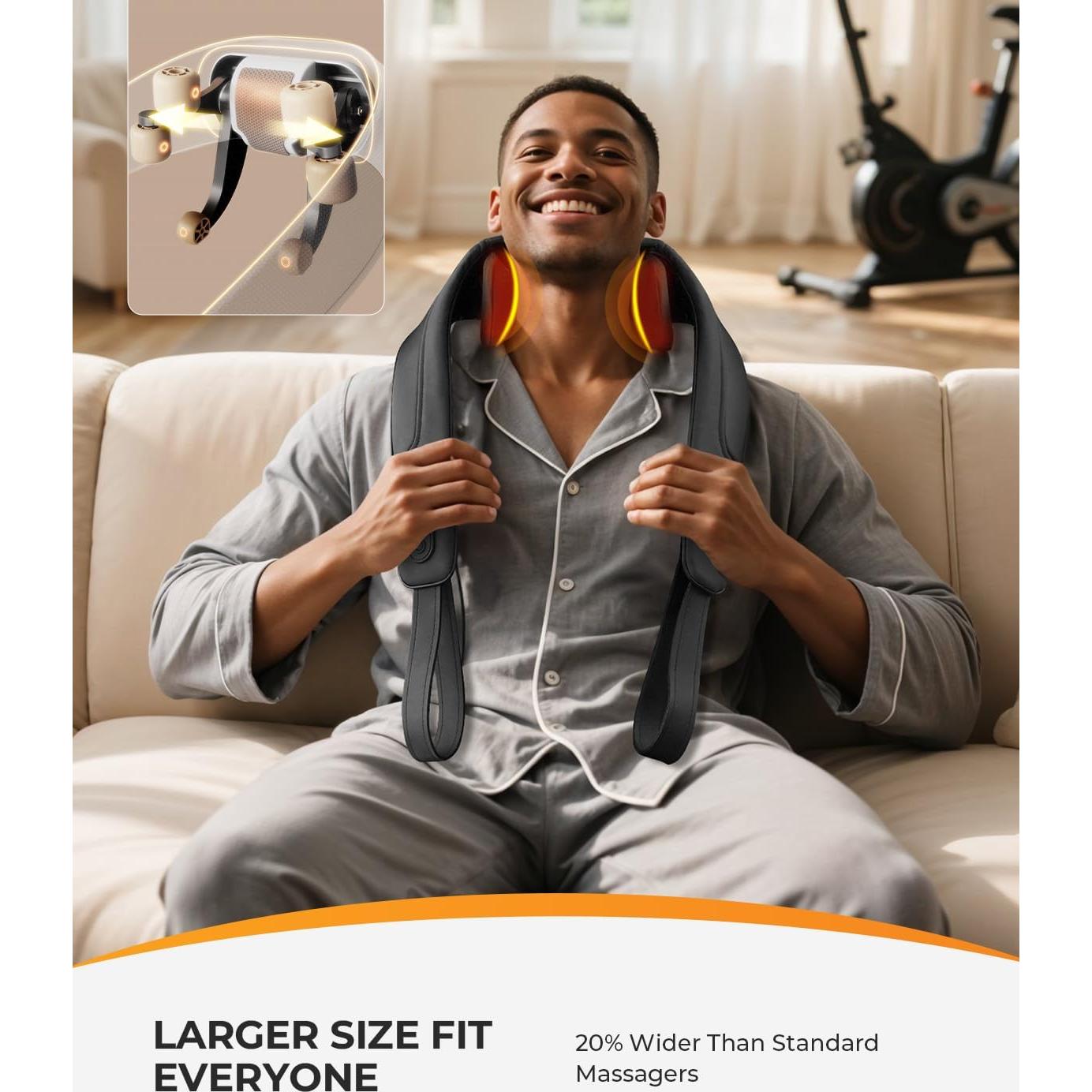 Masajeador de Cuello Inalámbrico CooCoCo CO-6812-GRY con Calor