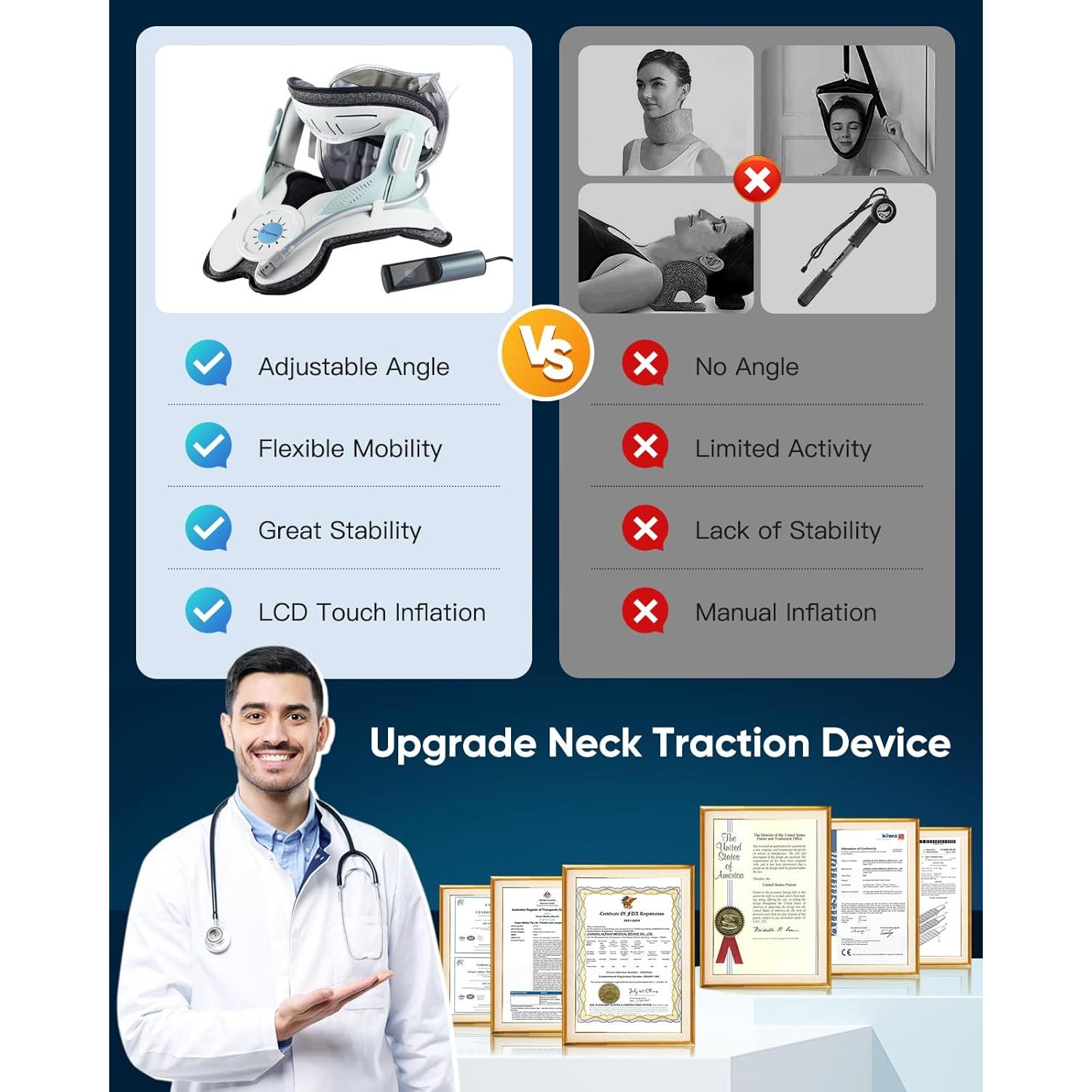 Dispositivo de Tracción Cervical Alphay HYBDTE-CNTD con Bomba Eléctrica