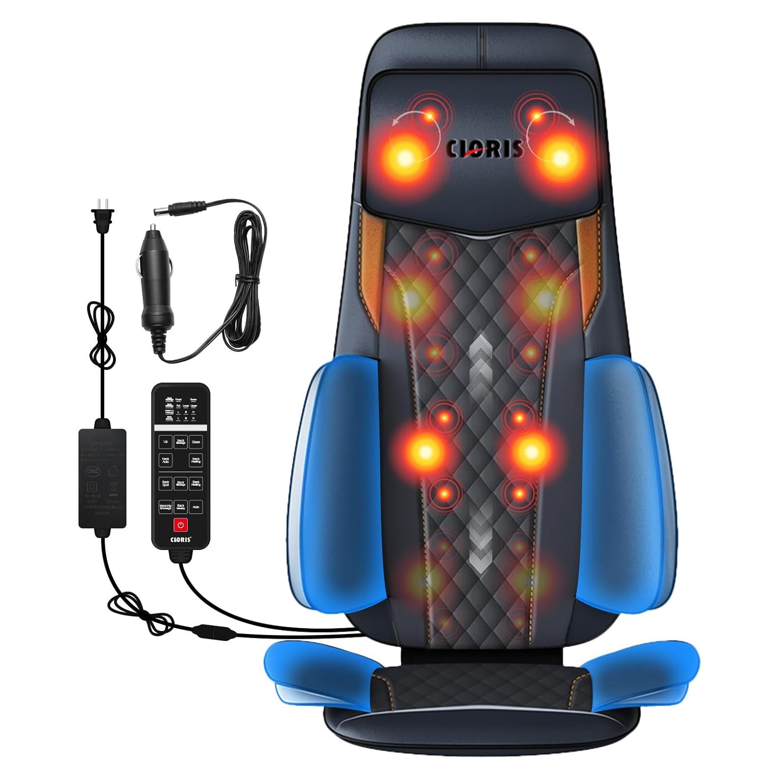 Masajeador de Cuello y Espalda CLORIS con Calor y Reposacabezas Ajustable