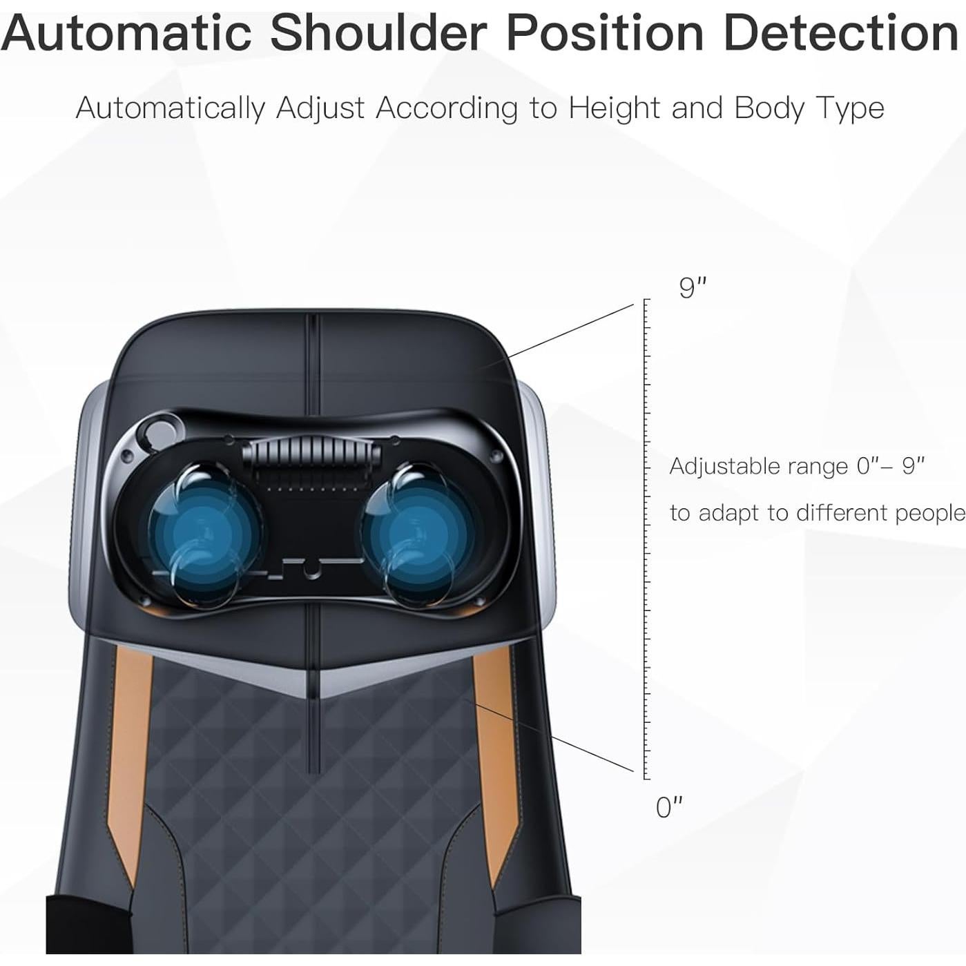 Masajeador de Cuello y Espalda CLORIS con Calor y Reposacabezas Ajustable