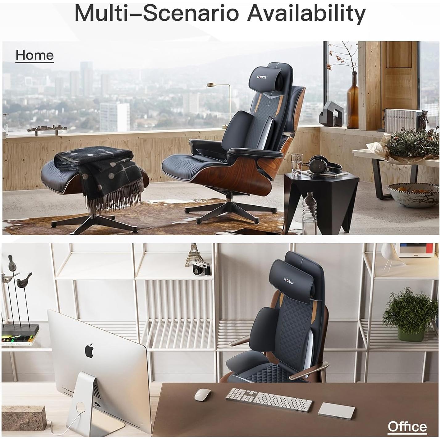 Masajeador de Cuello y Espalda CLORIS con Calor y Reposacabezas Ajustable