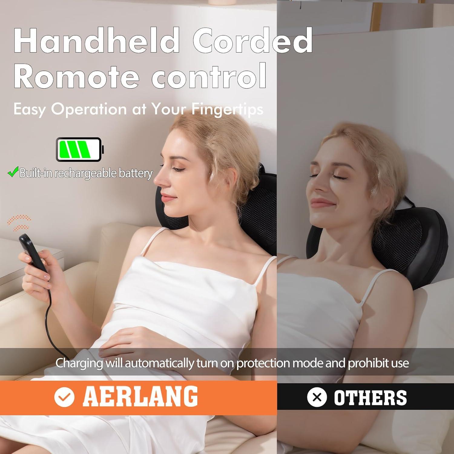 Masajeador Inalámbrico ANHAO con Calor para Espalda y Cuello