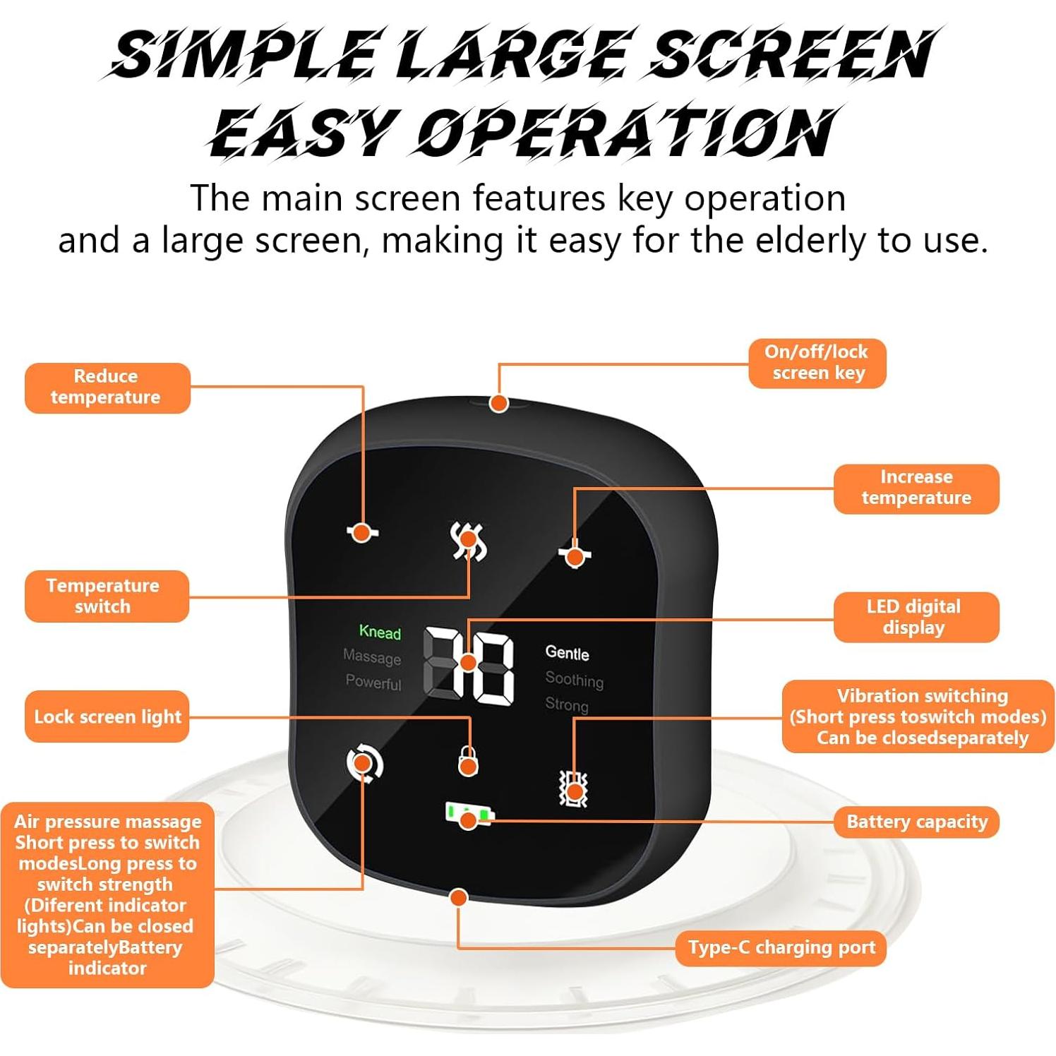 Masajeador de Espalda Inalámbrico Wtruoy con Calor y Vibración