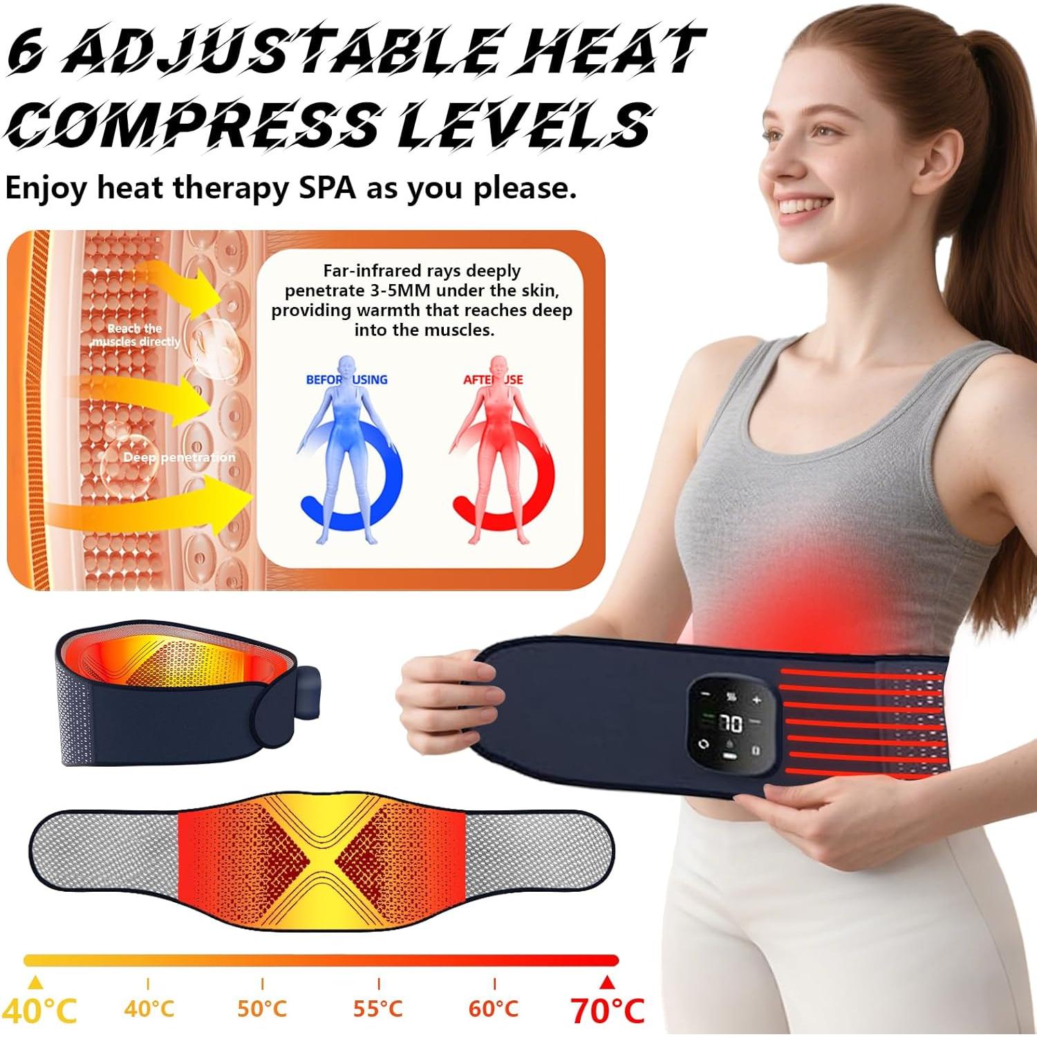 Masajeador de Espalda Inalámbrico Wtruoy con Calor y Vibración