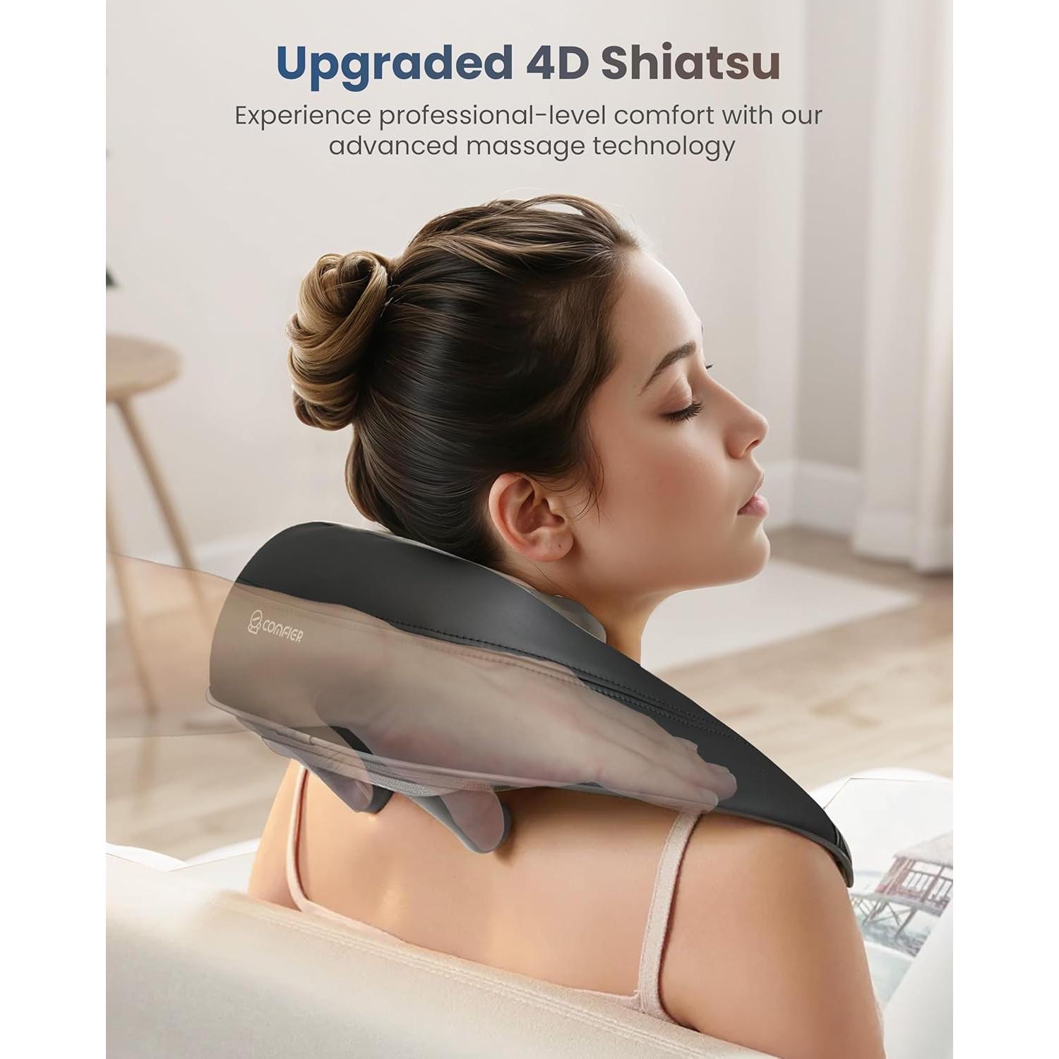 Masajeador de Cuello 4D COMFIER CF-6812 Inalámbrico con Calor