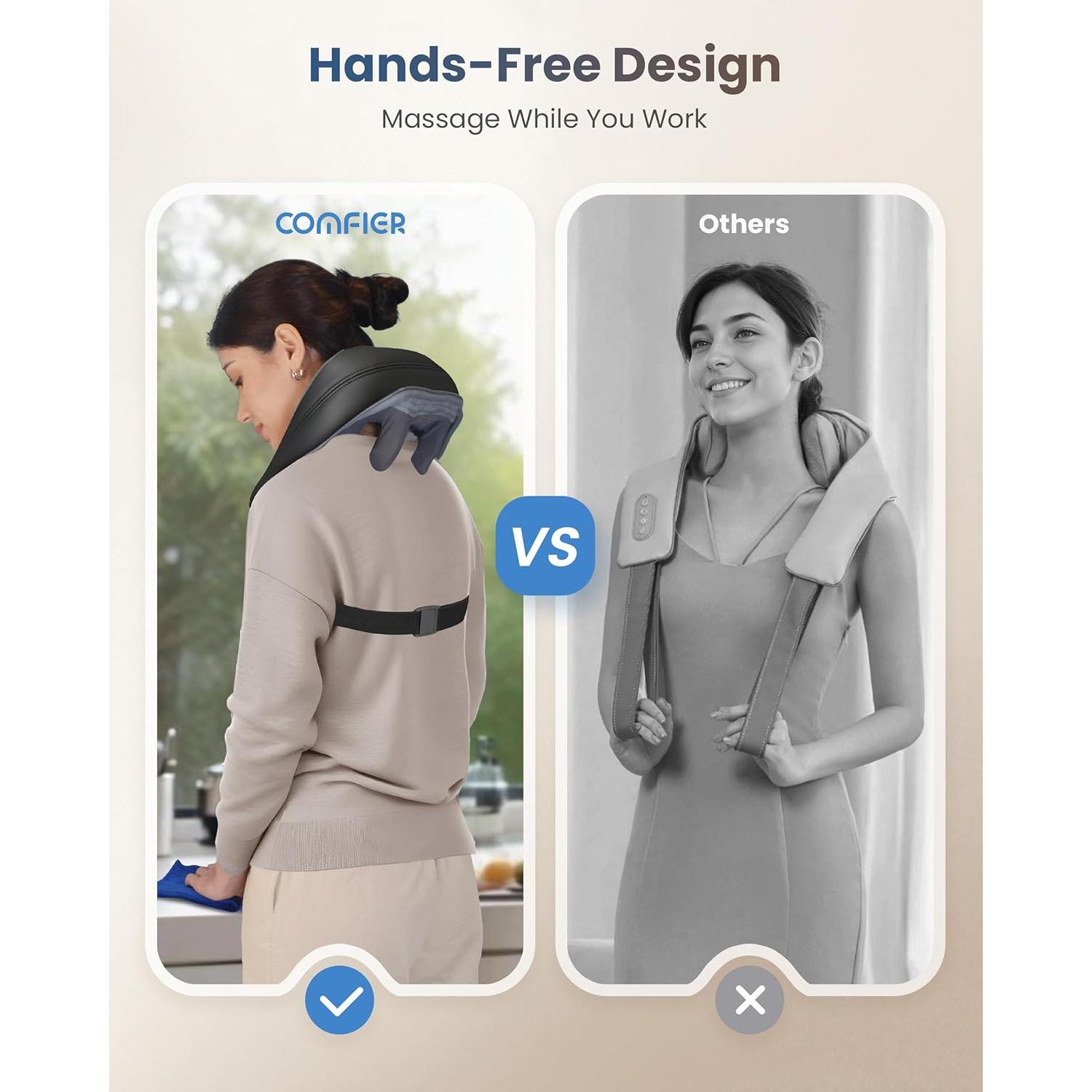 Masajeador de Cuello 4D COMFIER CF-6812 Inalámbrico con Calor