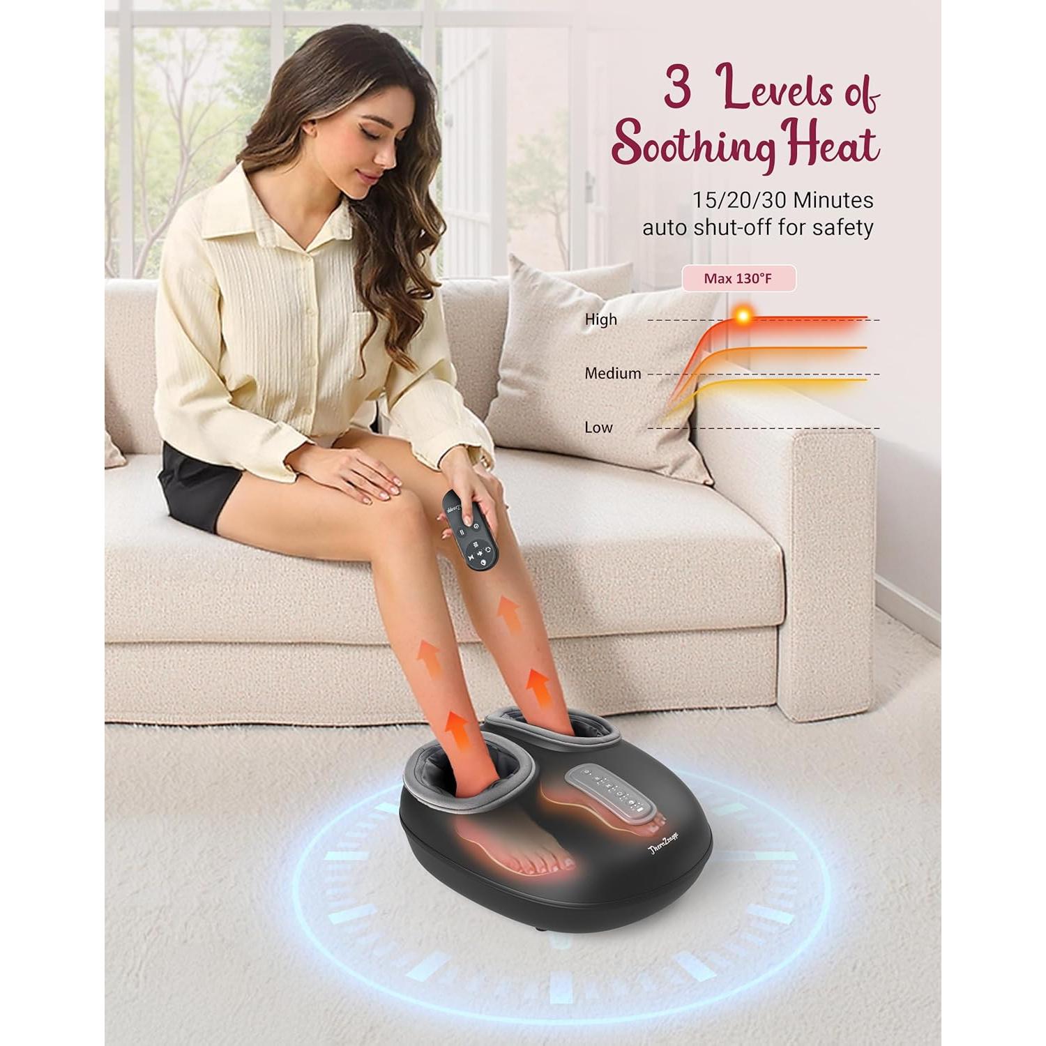 Masajeador de pies THERAZZAGGE TZ-E425B con calor y compresión