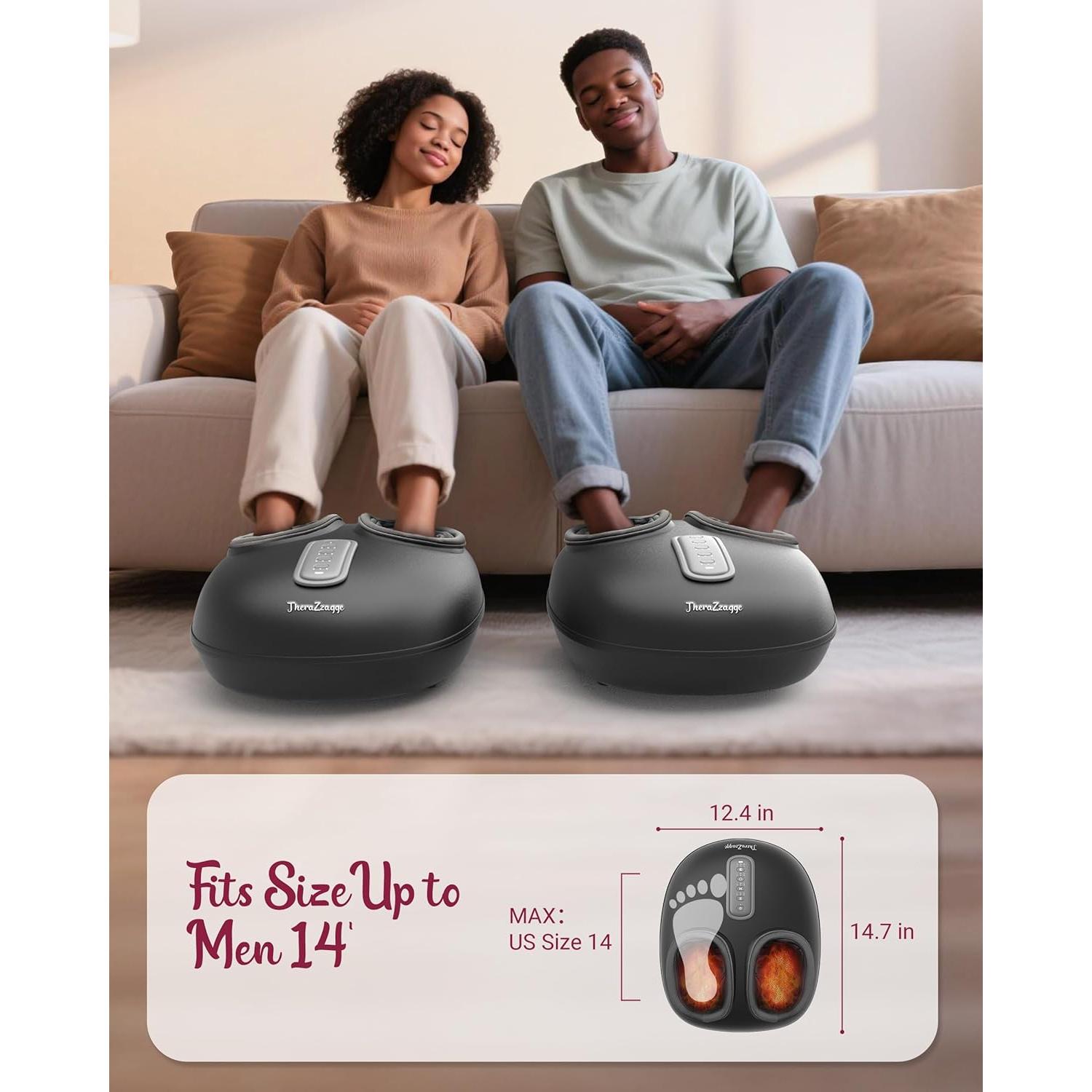 Masajeador de pies THERAZZAGGE TZ-E425B con calor y compresión